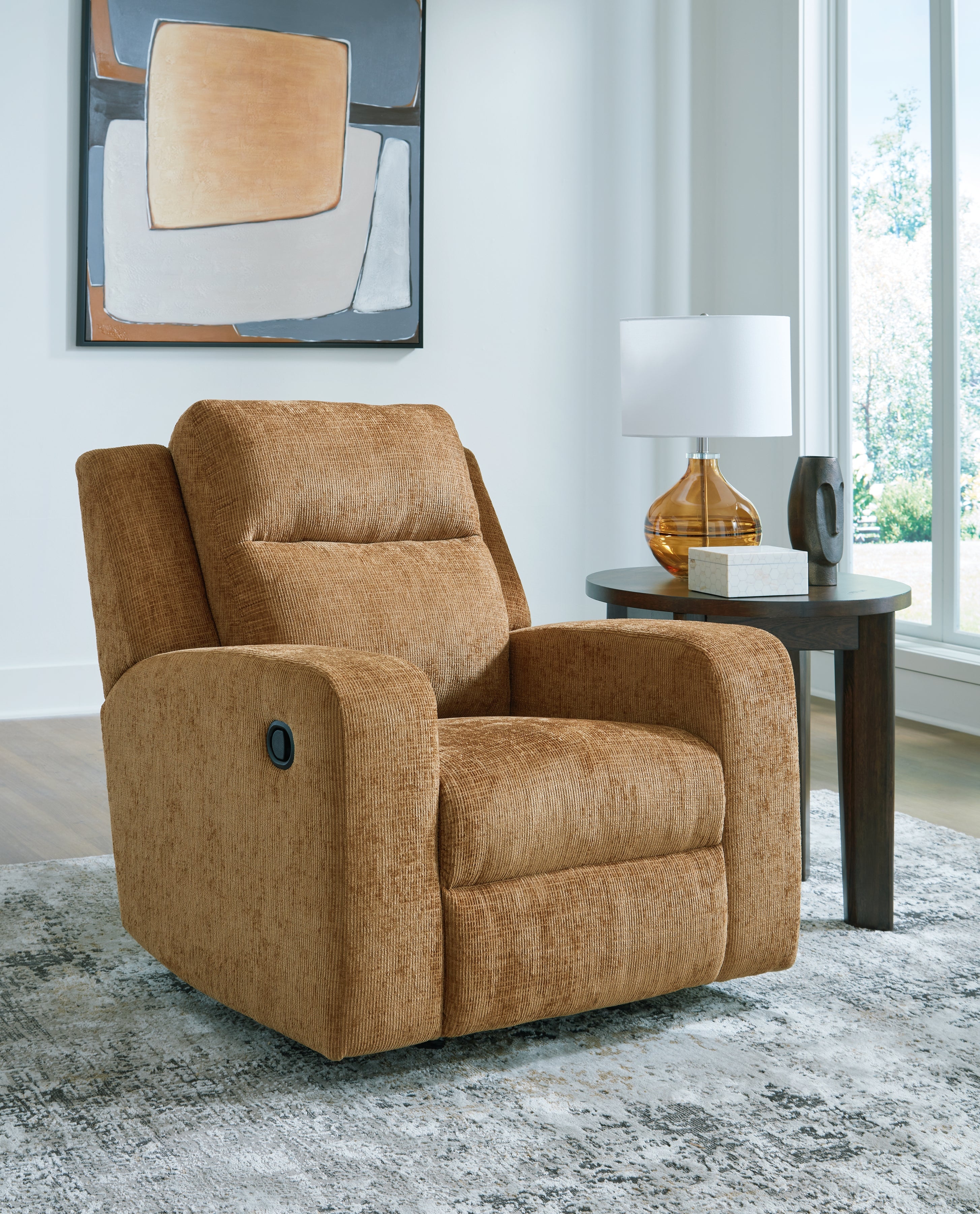 Prime Furniture - Ashley Furniture - Kanlow Living Room - Rocker Recliner / Honey - 3860525