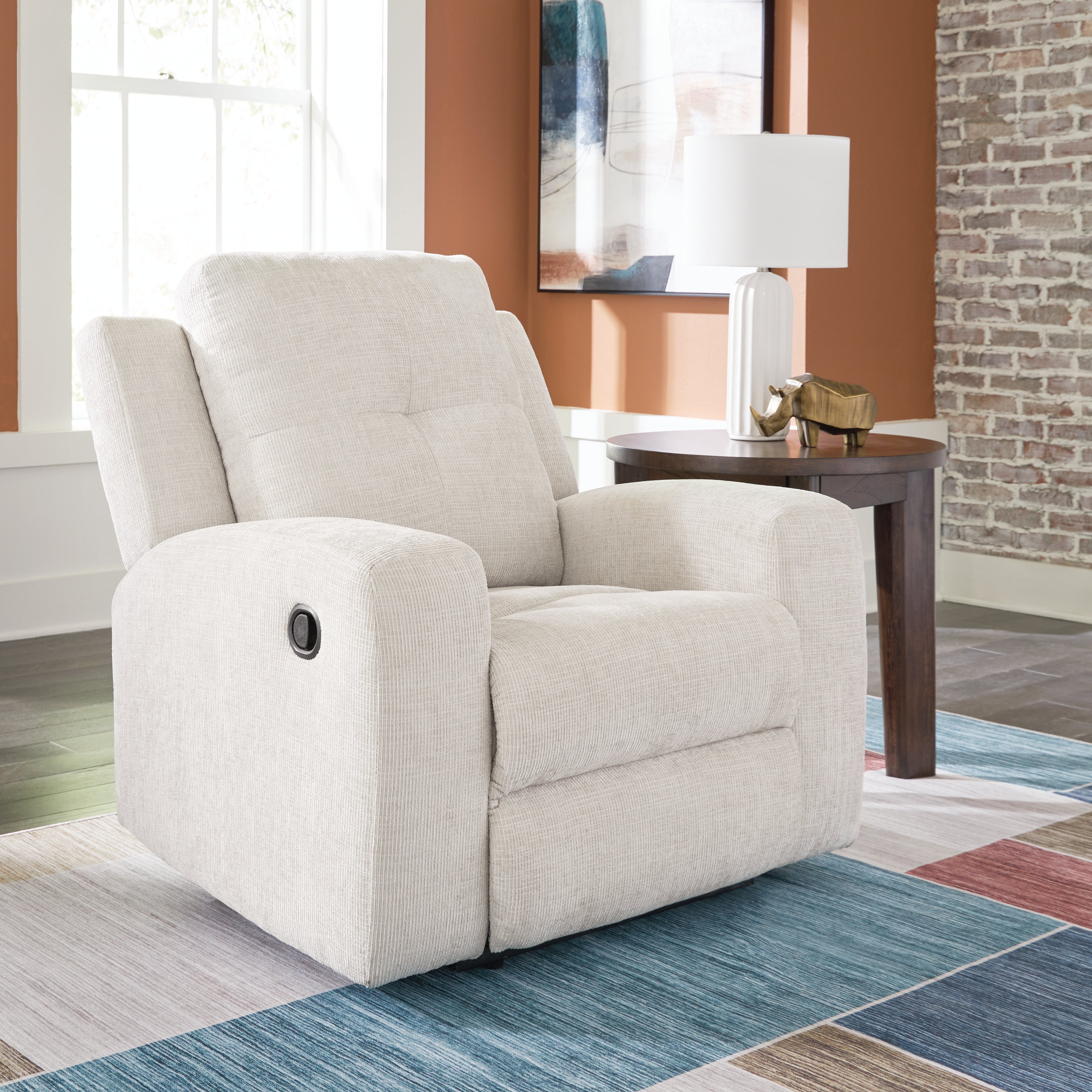 Prime Furniture - Ashley Furniture - Danum Living Room - Zero Wall Recliner / Stone - 3880529