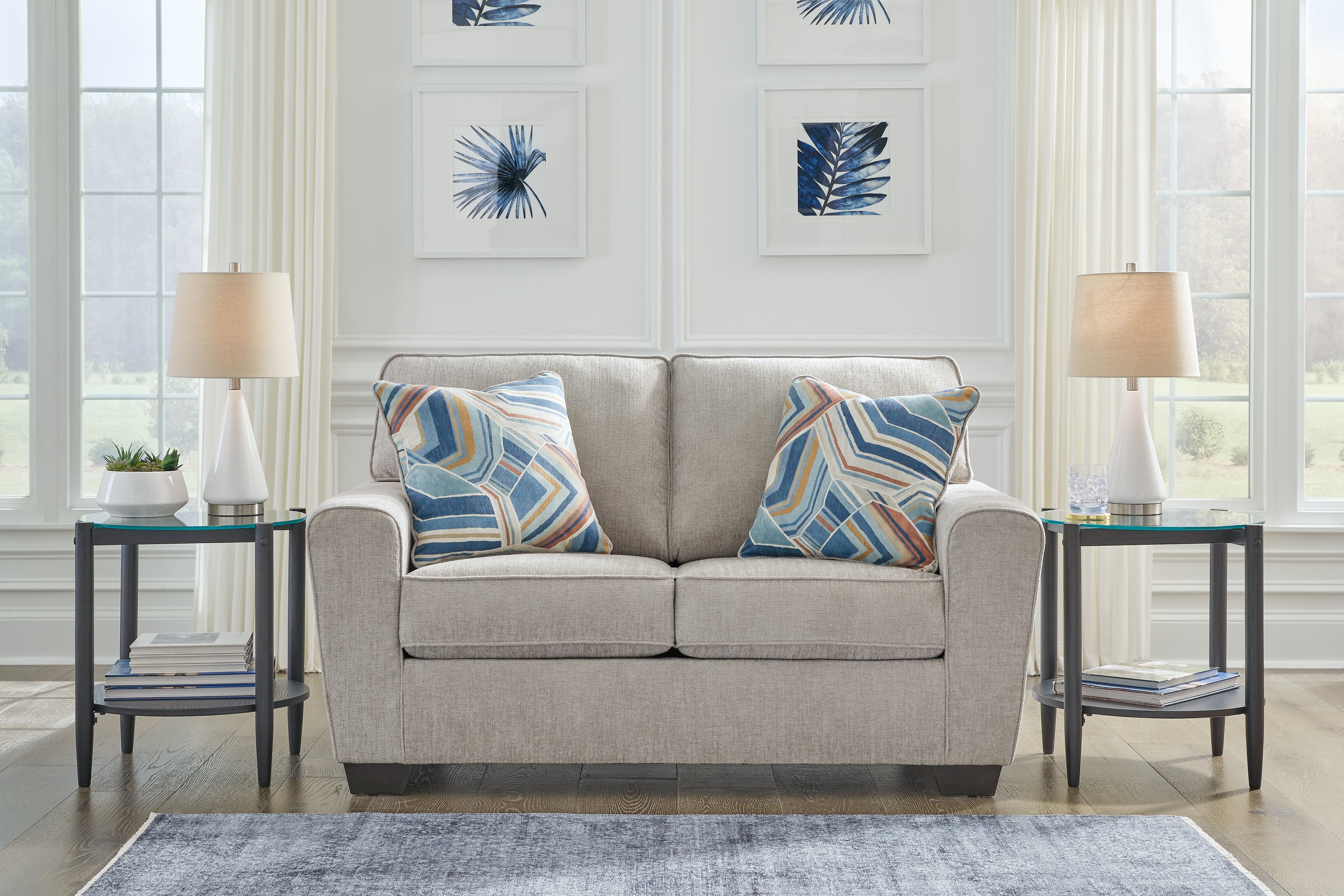 Prime Furniture - Ashley Furniture - Cashton Living Room - Loveseat / Ice - 4060635