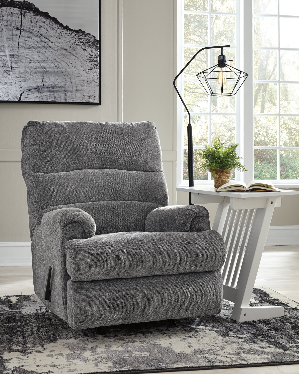 Prime Furniture - Ashley Furniture - Man Fort Living Room - Rocker Recliner / Graphite - 4660525