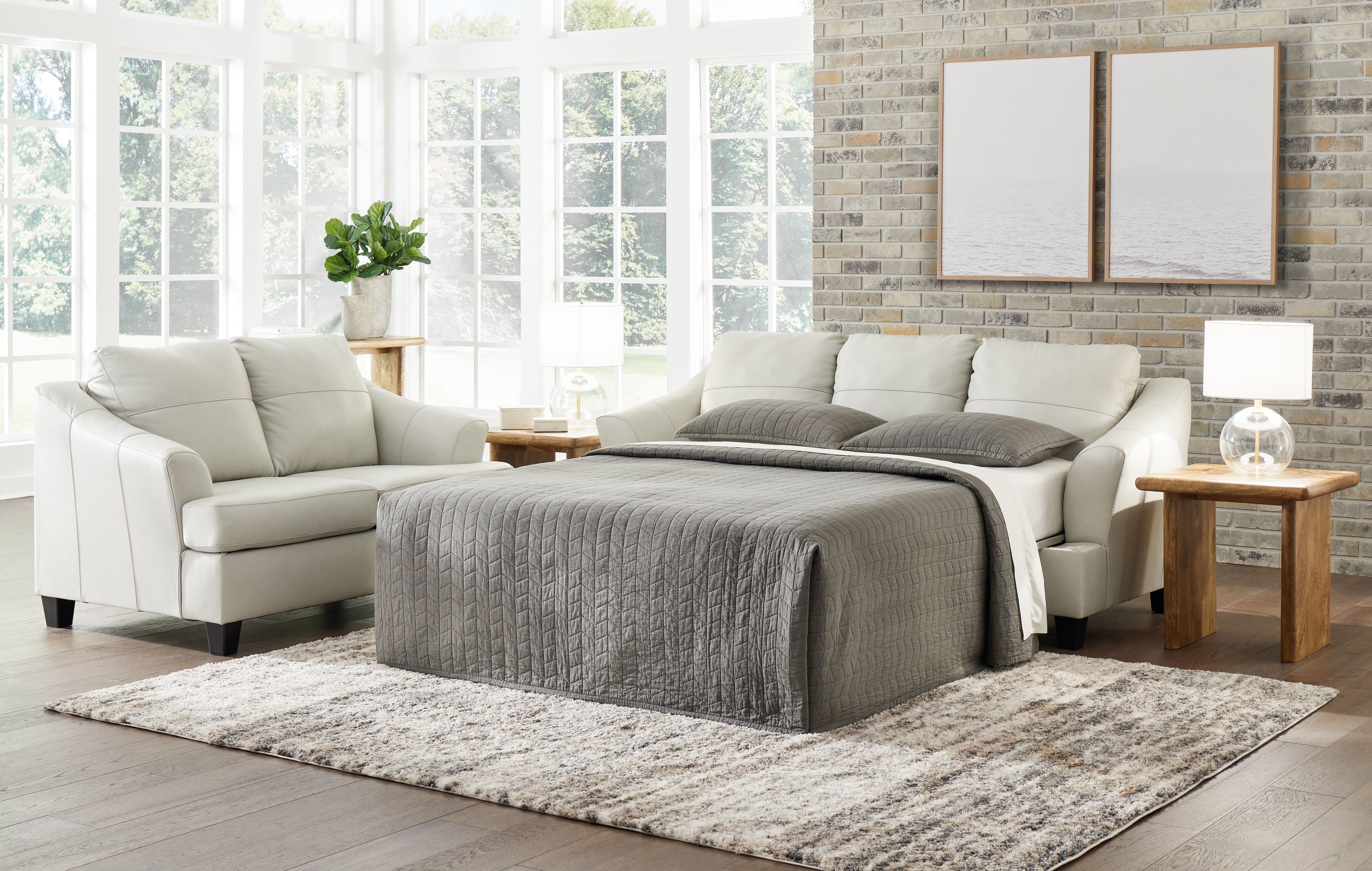 Prime Furniture - Ashley Furniture - Genoa Living Room - Queen Sofa Sleeper / Coconut - 4770439