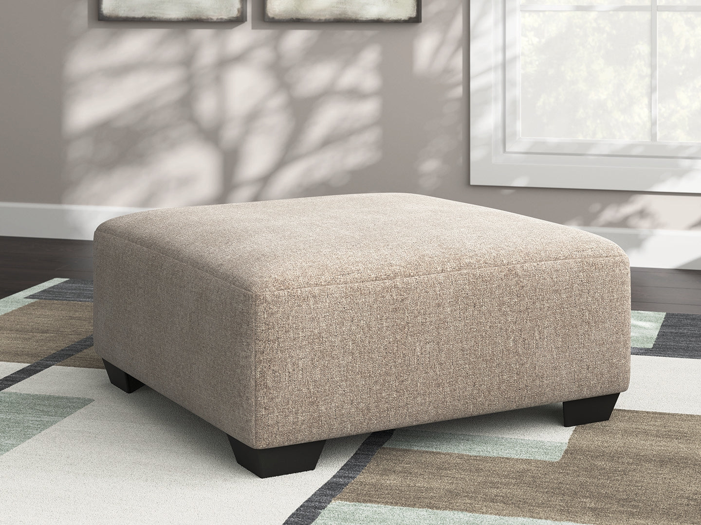 Prime Furniture - Ashley Furniture - Newellen Living Room - Oversized Accent Ottoman / Hemp - 4840408