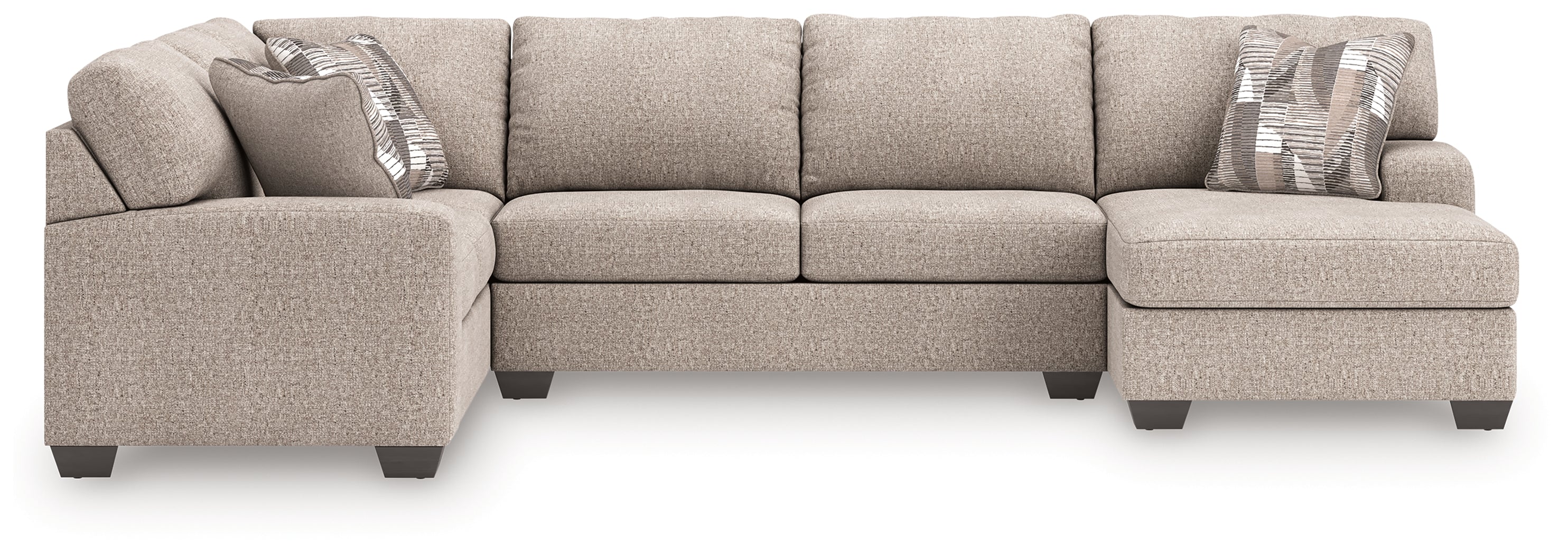 Prime Furniture - Ashley Furniture - Newellen Sectional - LAF 3-Piece Sleeper Sectional with Chaise / Hemp - 48404S6