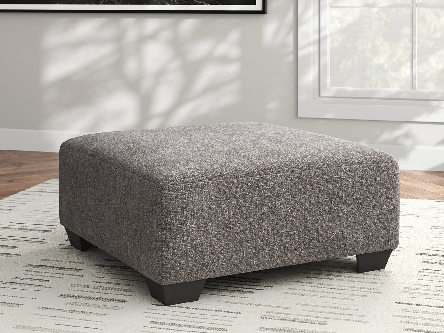Prime Furniture - Ashley Furniture - Newellen Living Room - Oversized Accent Ottoman / Greystone - 4840508