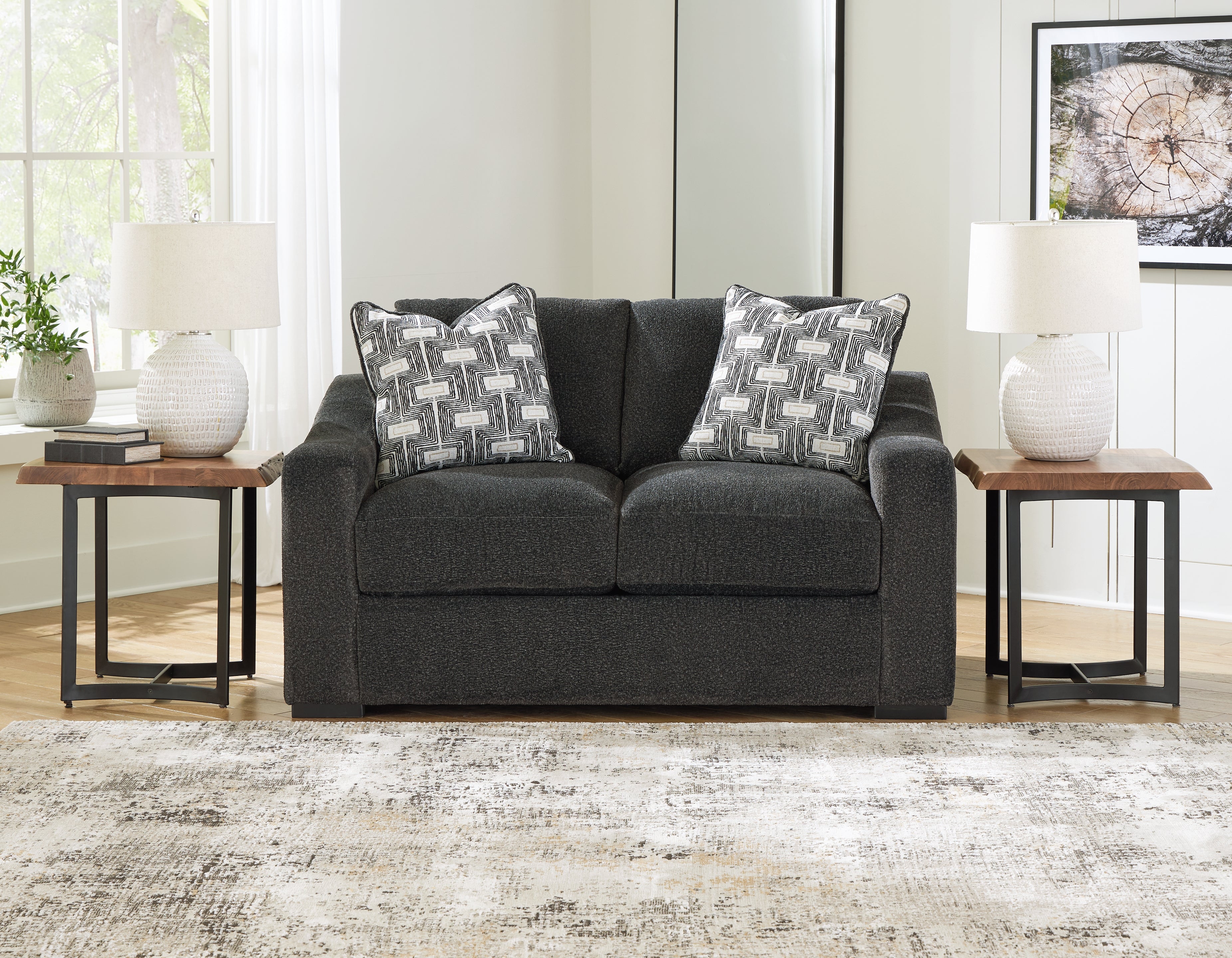 Prime Furniture - Ashley Furniture - Wryenlynn Living Room - Loveseat / Onyx - 4940535