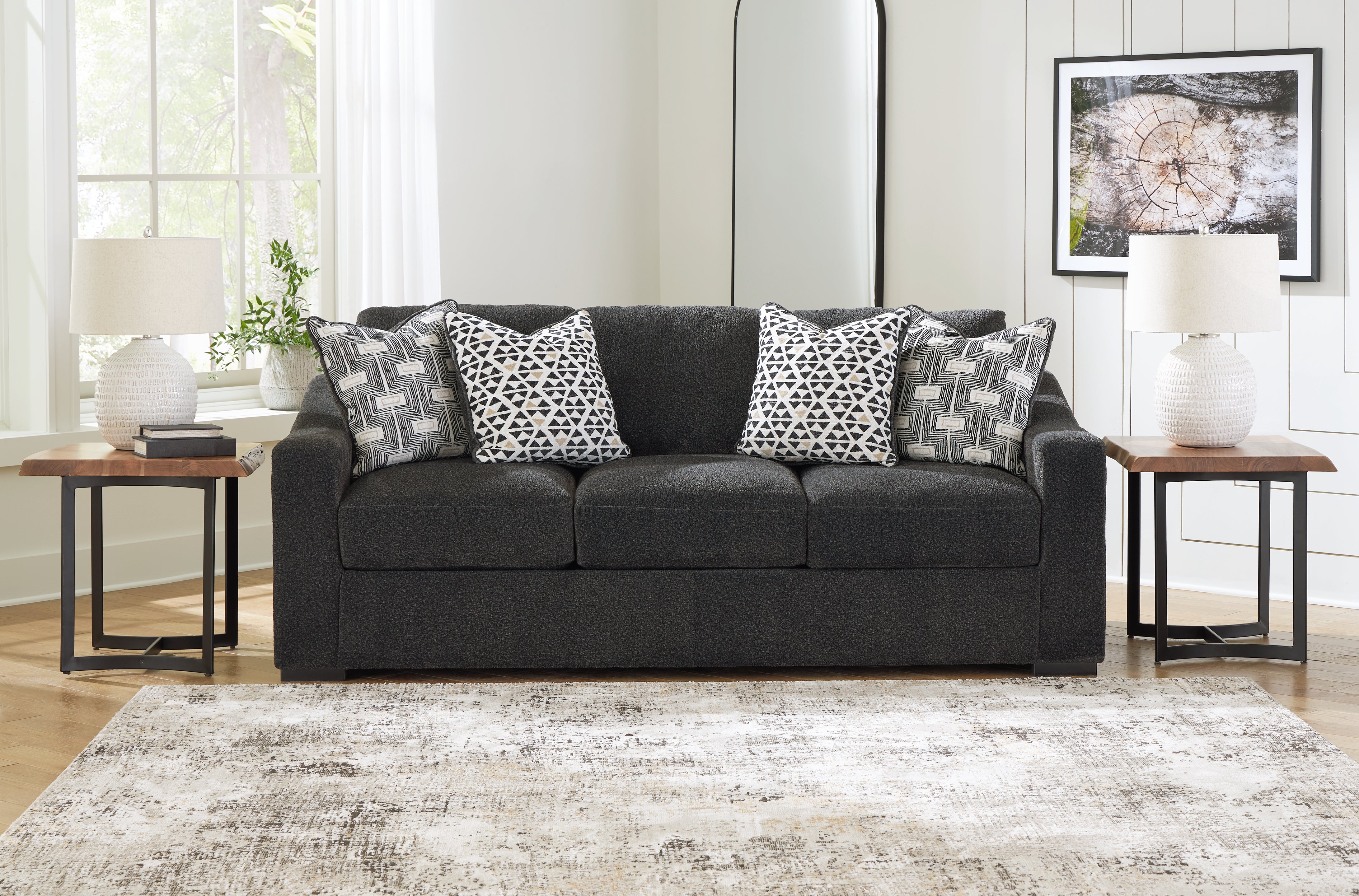 Prime Furniture - Ashley Furniture - Wryenlynn Living Room - Sofa / Onyx - 4940538