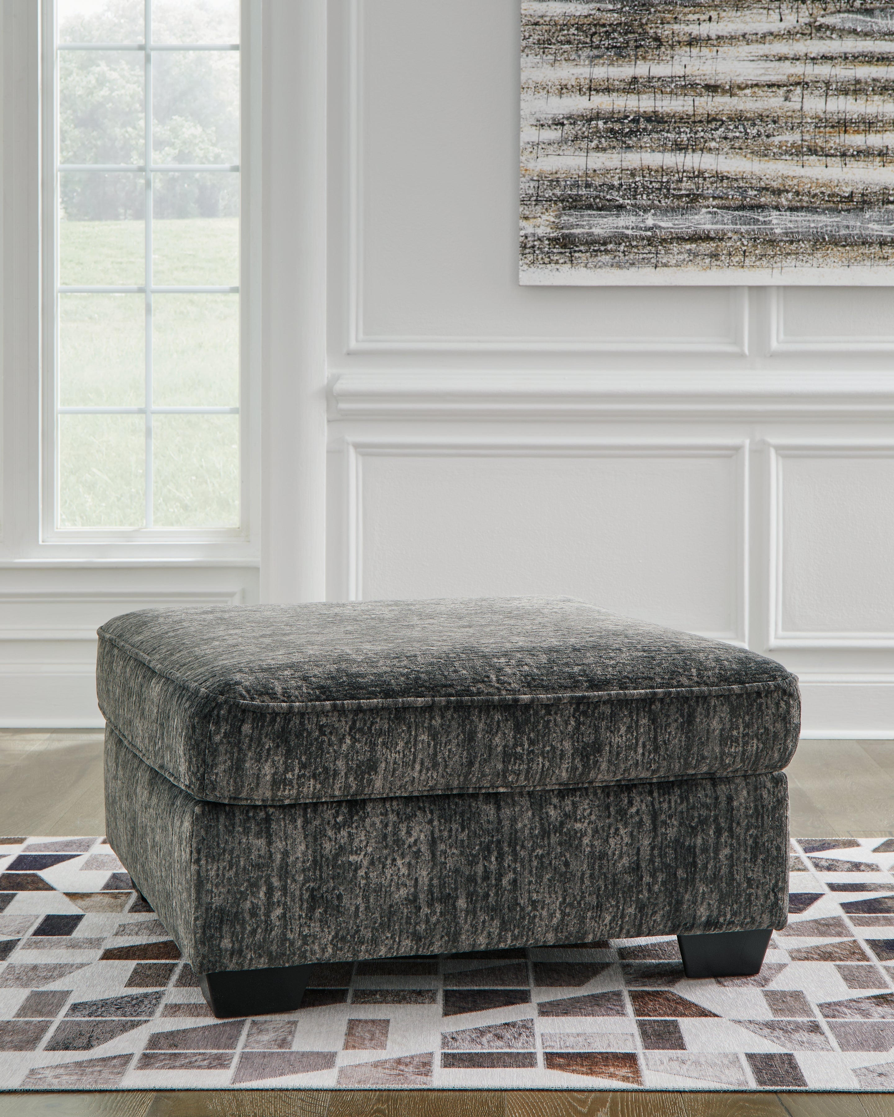 Prime Furniture - Ashley Furniture - Lonoke Living Room - Oversized Accent Ottoman / Gunmetal - 5050408
