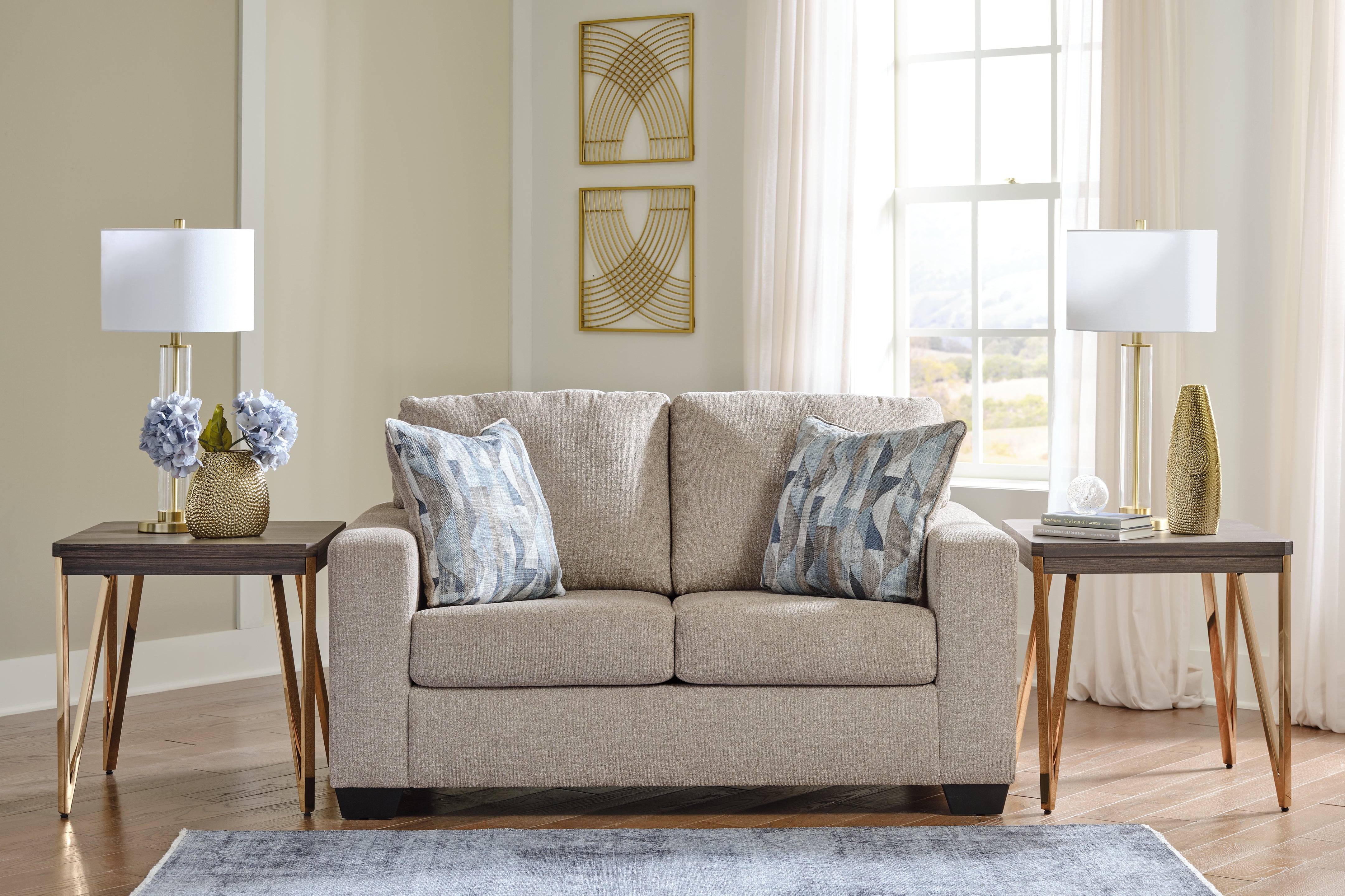 Prime Furniture - Ashley Furniture - Deltona Living Room - Loveseat / Parchment - 5120435
