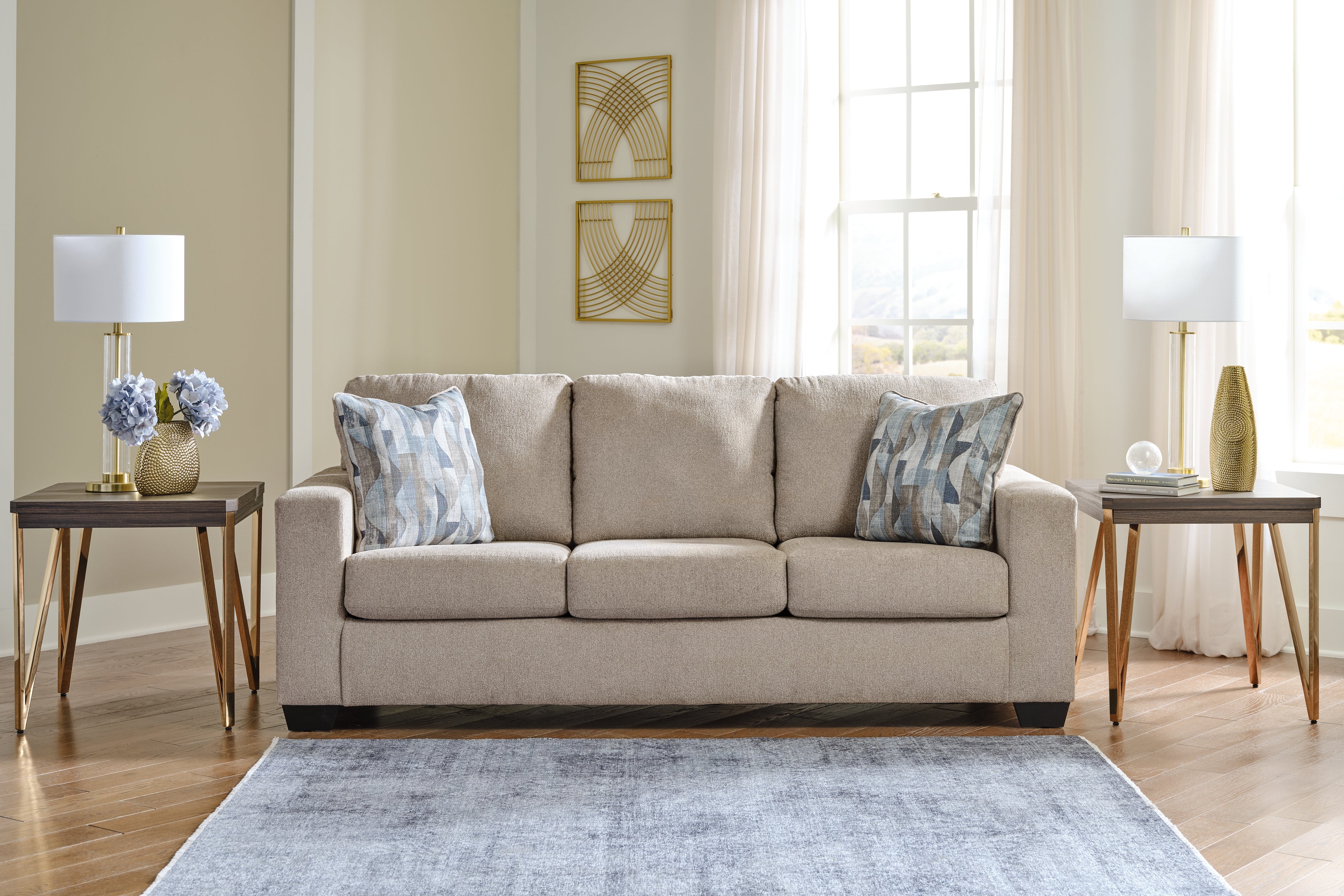 Prime Furniture - Ashley Furniture - Deltona Living Room - Sofa / Parchment - 5120438