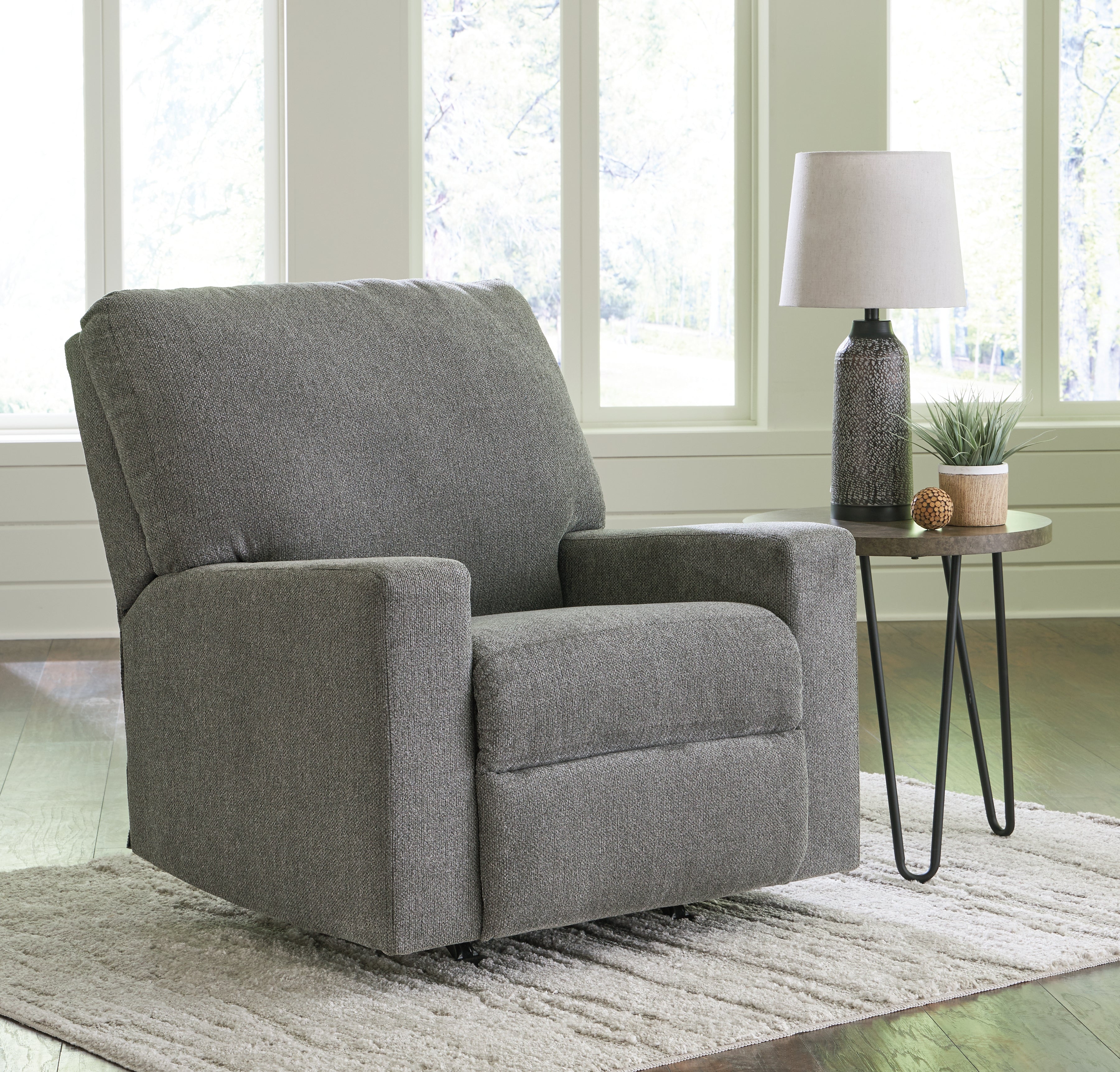 Prime Furniture - Ashley Furniture - Deltona Living Room - Rocker Recliner / Graphite - 5120525