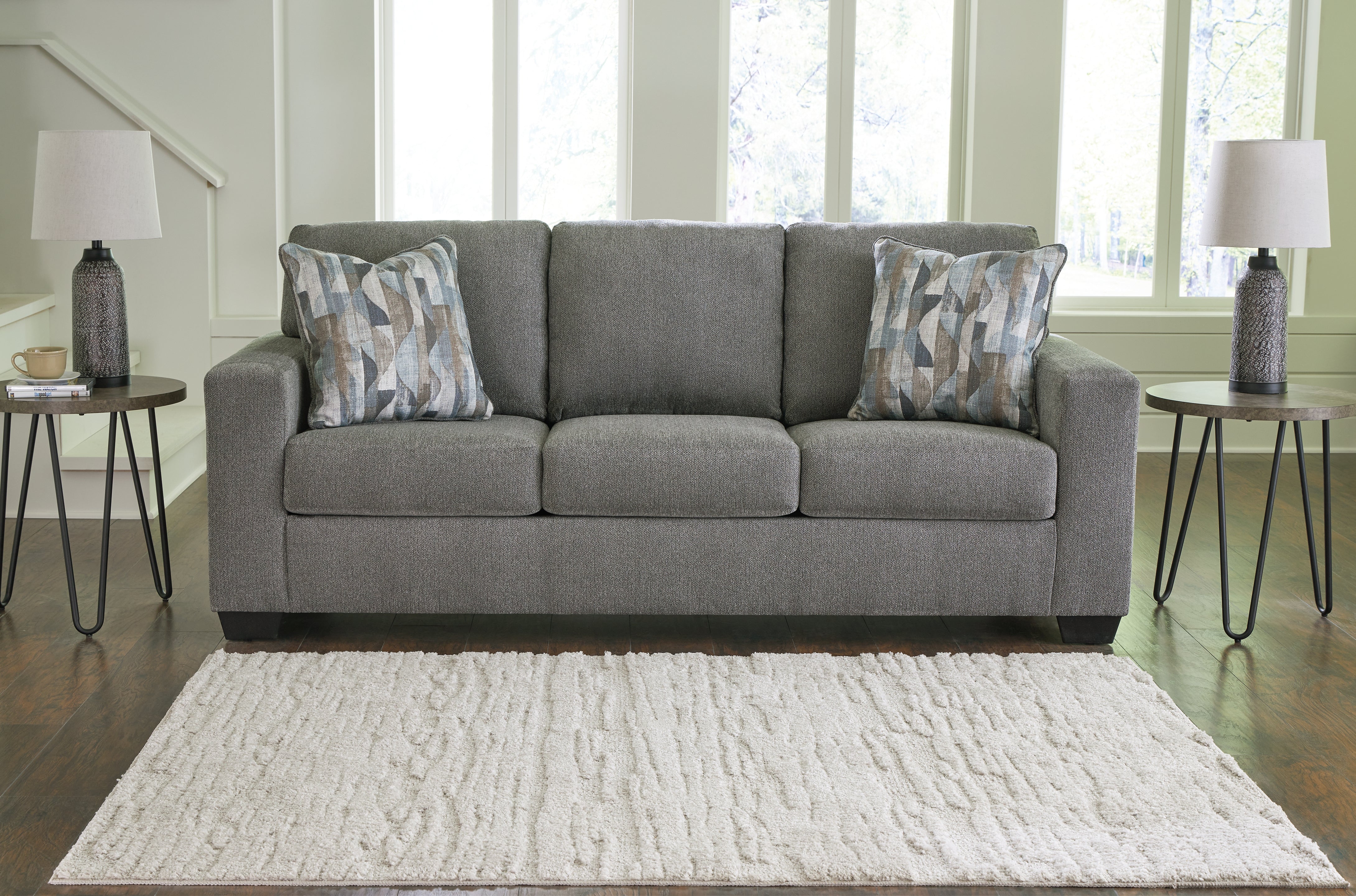 Prime Furniture - Ashley Furniture - Deltona Living Room - Sofa / Graphite - 5120538
