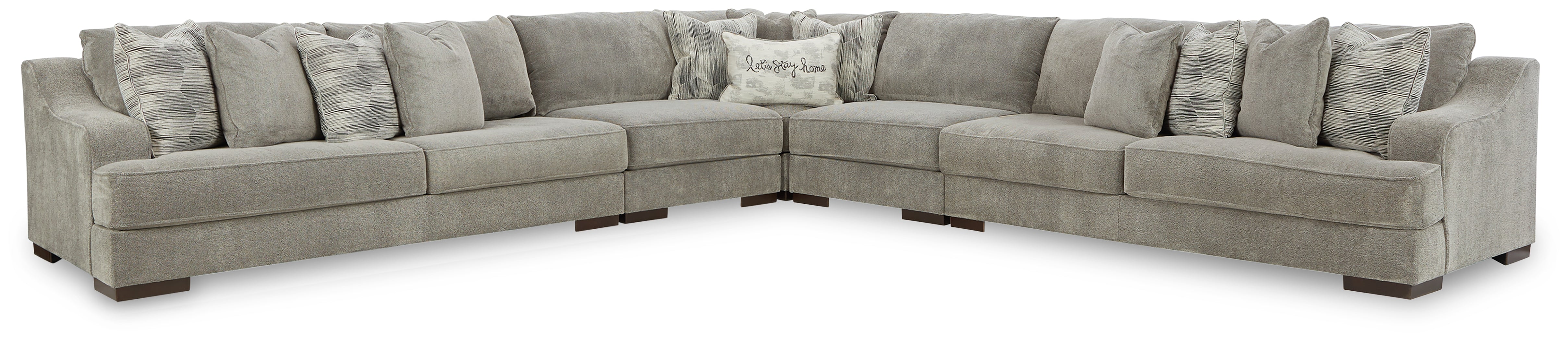Prime Furniture - Ashley Furniture - Bayless Sectional - LAF 5-Piece Sectional / Smoke - 52304S3