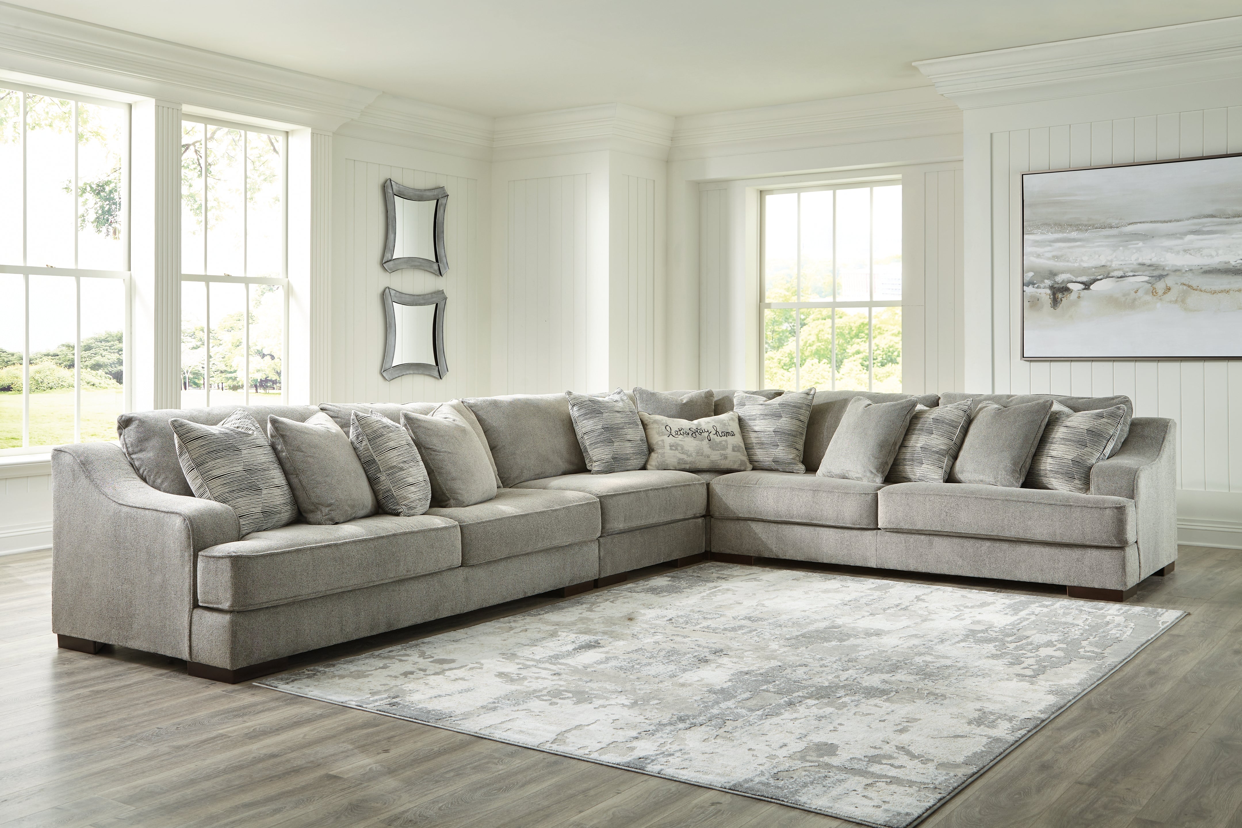 Prime Furniture - Ashley Furniture - Bayless Sectional - LAF 4-Piece Sectional / Smoke - 52304S2