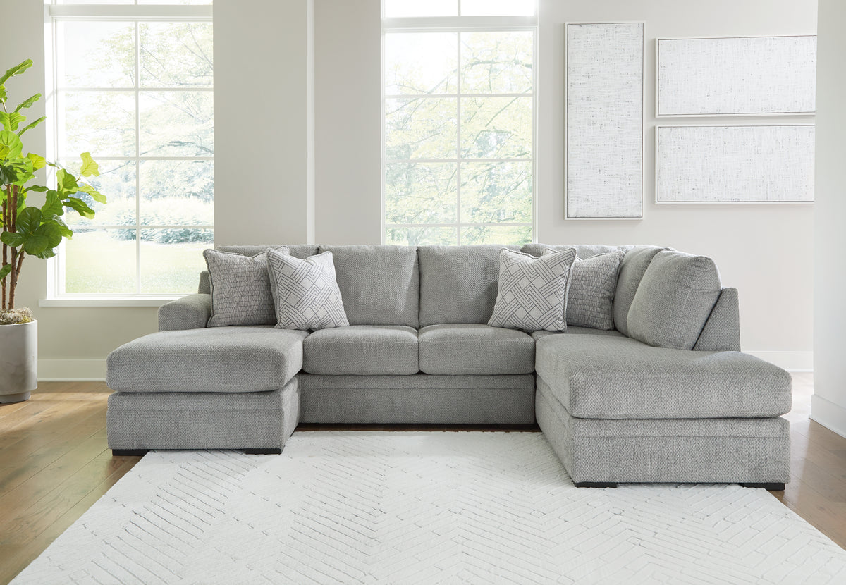 Prime Furniture - Ashley Furniture - Casselbury Sectional - LAF 2-Piece Sectional with Chaise / Cement - 52906S1