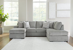 Prime Furniture - Ashley Furniture - Casselbury Sectional - LAF 2-Piece Sectional with Chaise / Cement - 52906S1