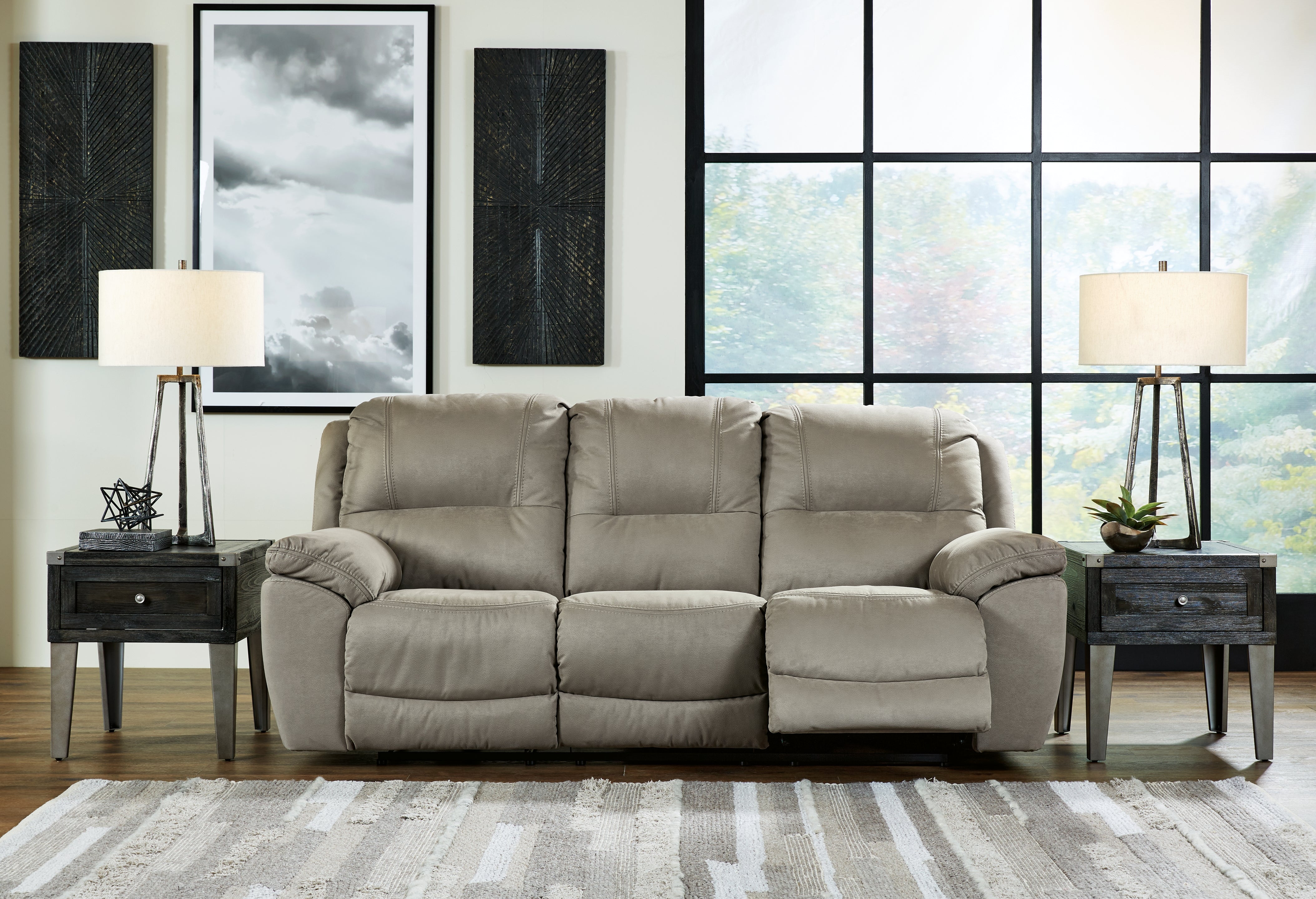 Prime Furniture - Ashley Furniture - Next-Gen Gaucho Living Room - Reclining Sofa / Putty - 5420388