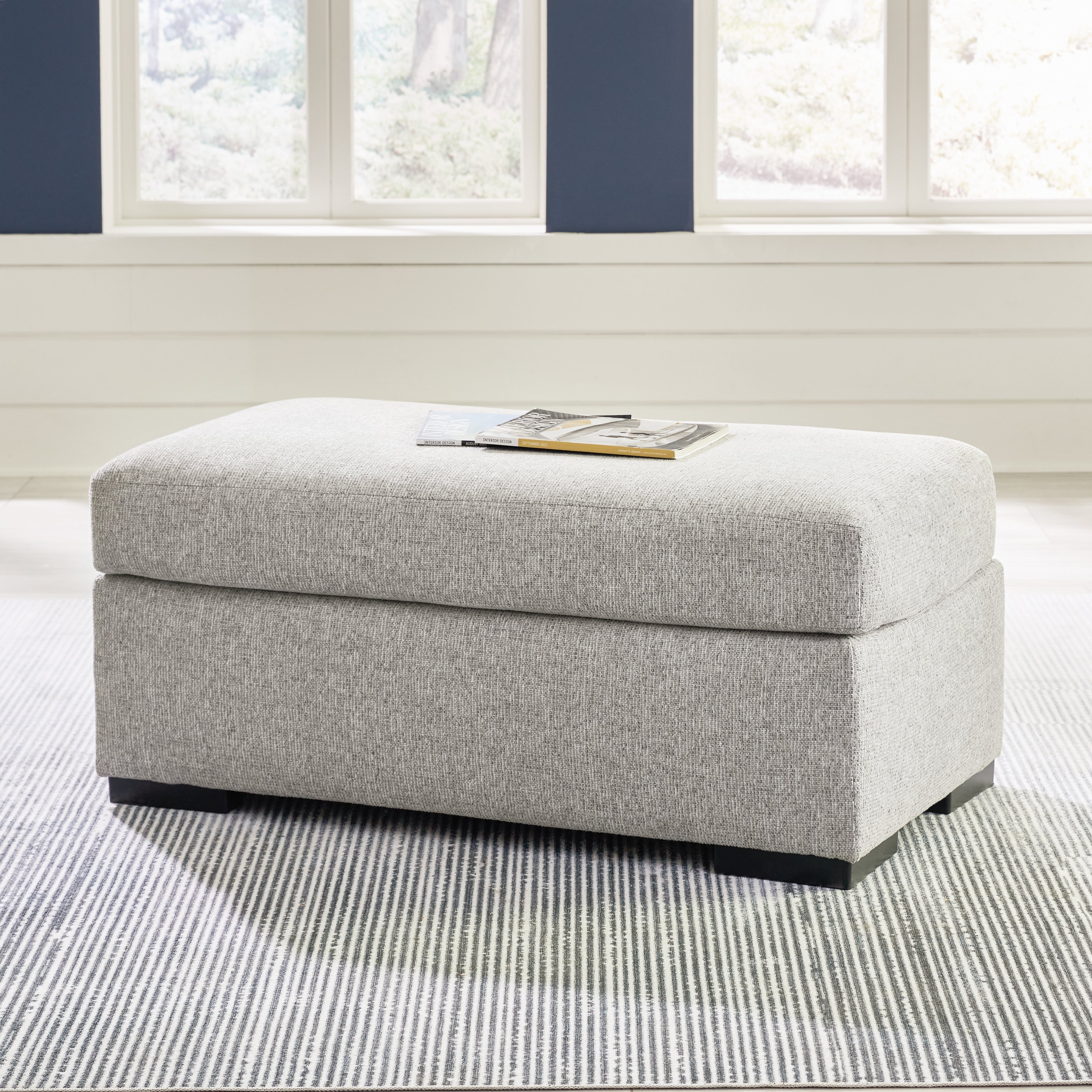 Prime Furniture - Ashley Furniture - Evansley Living Room - Ottoman / Pewter - 5450314