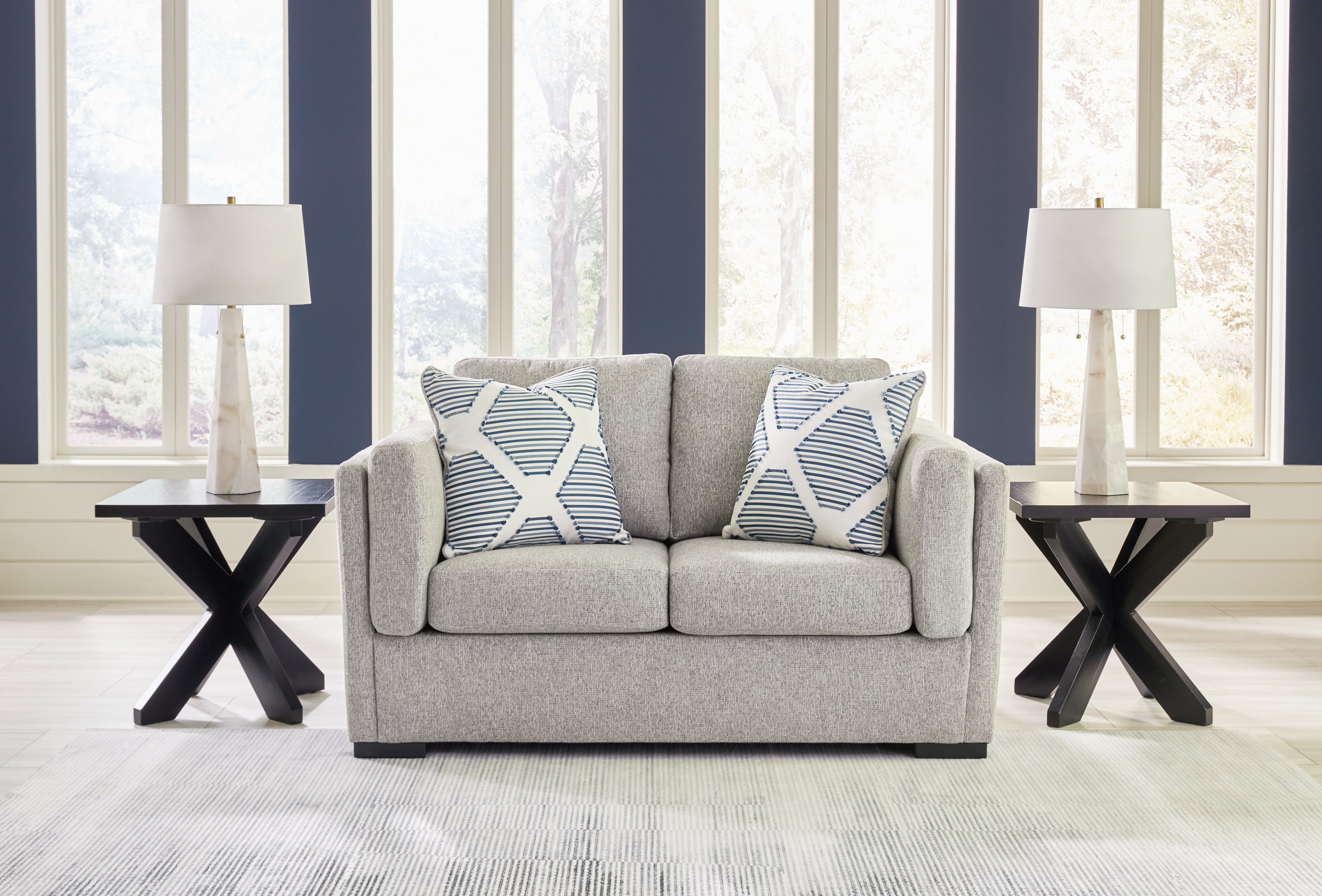 Prime Furniture - Ashley Furniture - Evansley Living Room - Loveseat / Pewter - 5450335
