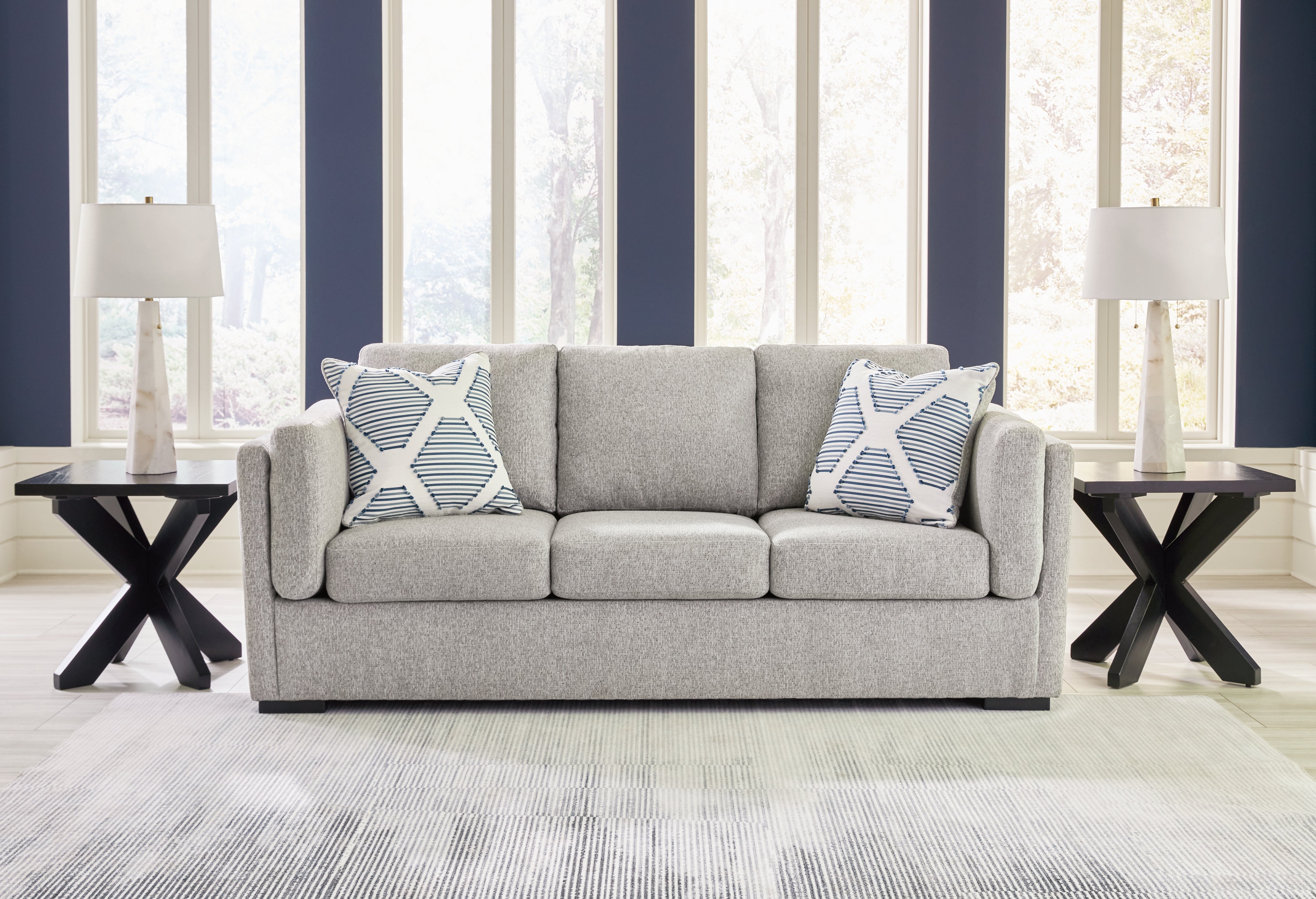 Prime Furniture - Ashley Furniture - Evansley Living Room - Sofa / Pewter - 5450338
