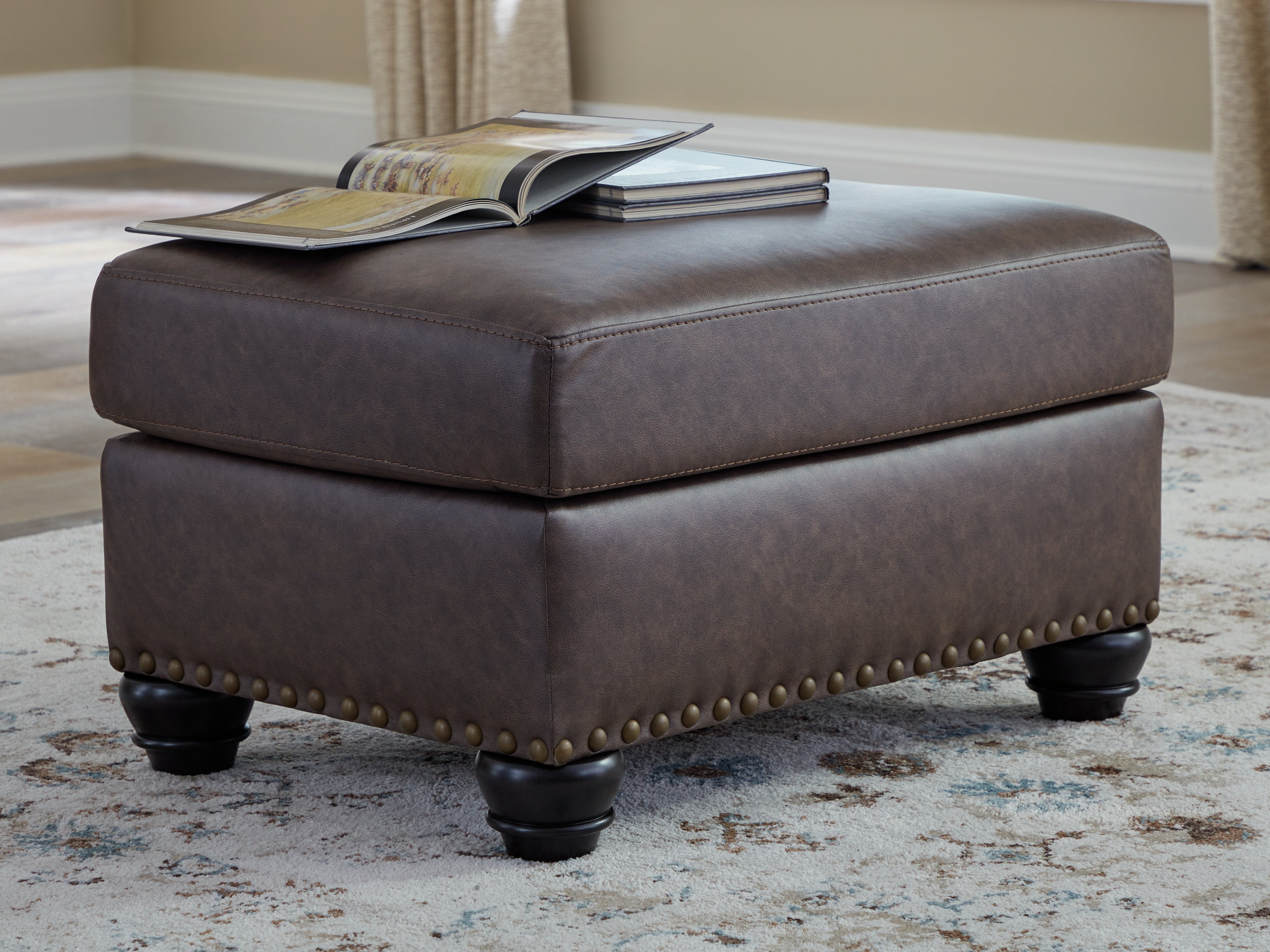 Prime Furniture - Ashley Furniture - Roxmere Living Room - Ottoman / Umber - 5550314