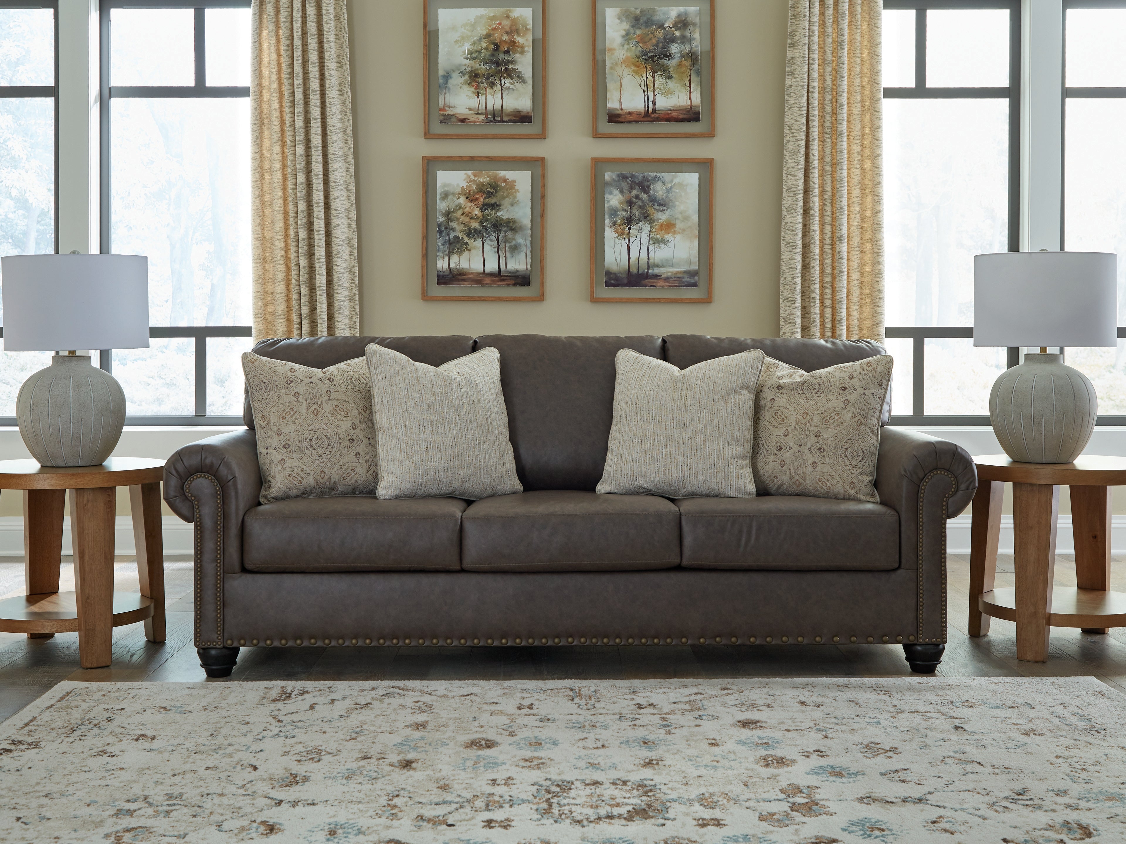 Prime Furniture - Ashley Furniture - Roxmere Living Room - Sofa / Umber - 5550338