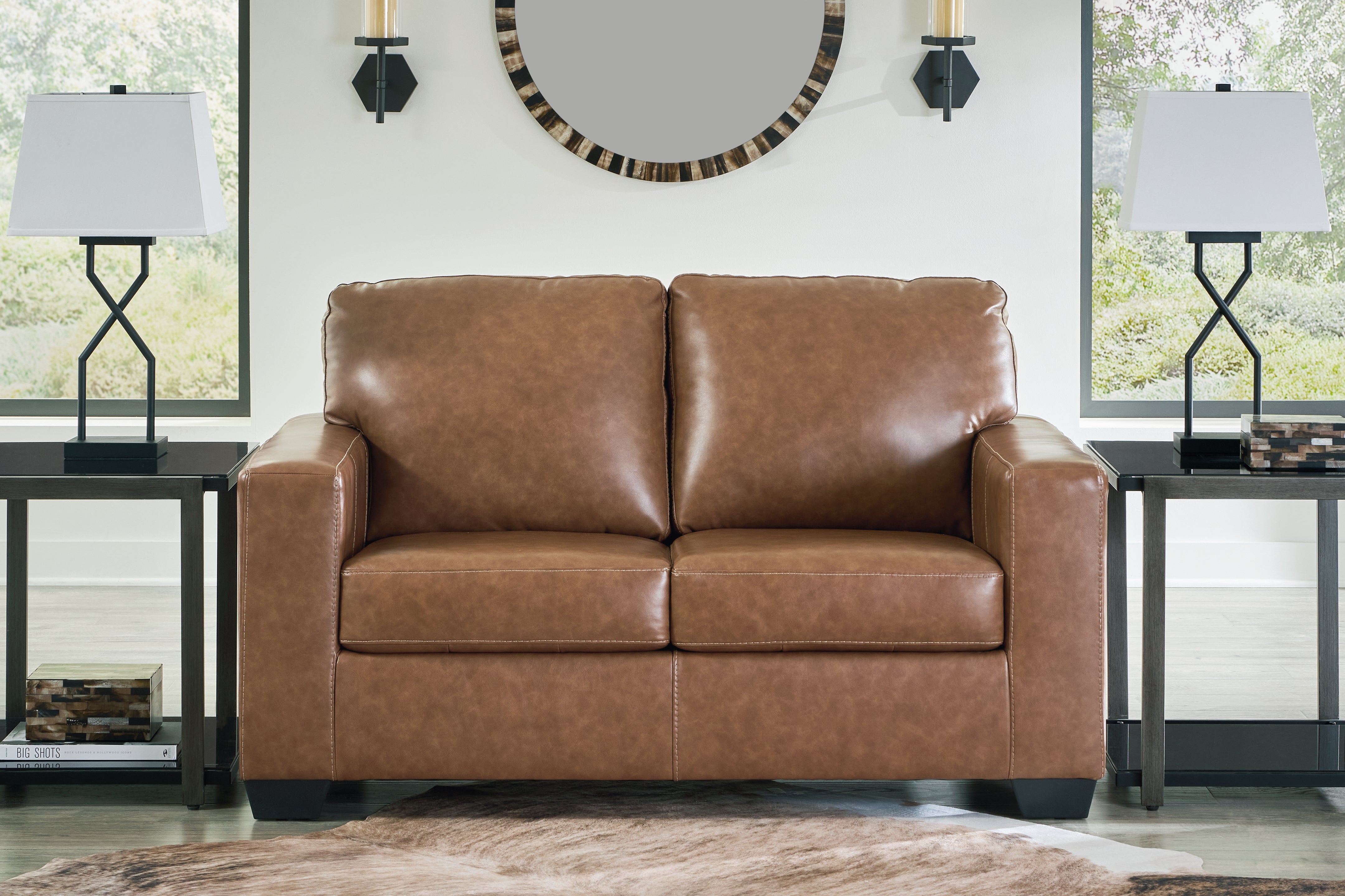 Prime Furniture - Ashley Furniture - Bolsena Living Room - Loveseat / Caramel - 5560335