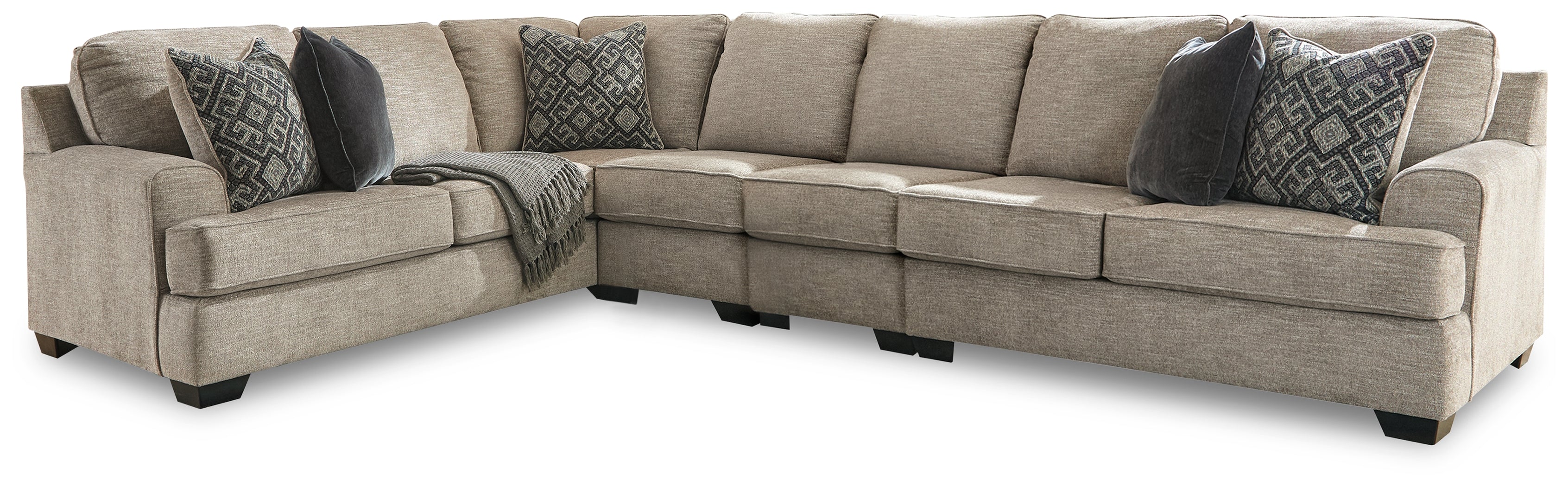 Prime Furniture - Ashley Furniture - Bovarian Sectional - LAF 4-Piece Sectional / Stone - 56103S6