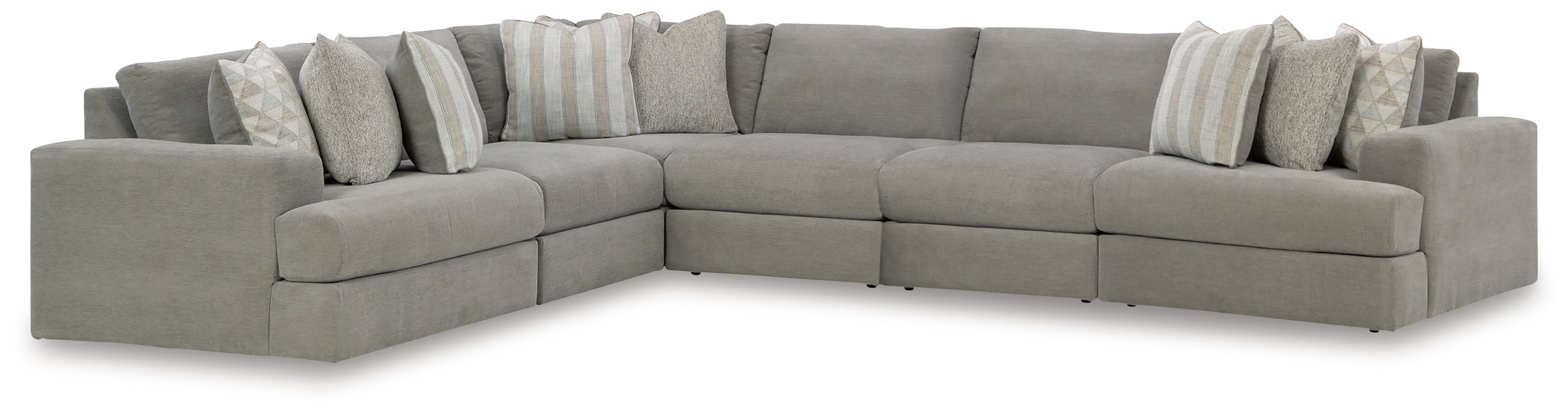 Prime Furniture - Ashley Furniture - Avaliyah Sectional - RAF 6-Piece Sectional / Ash - 58103S7