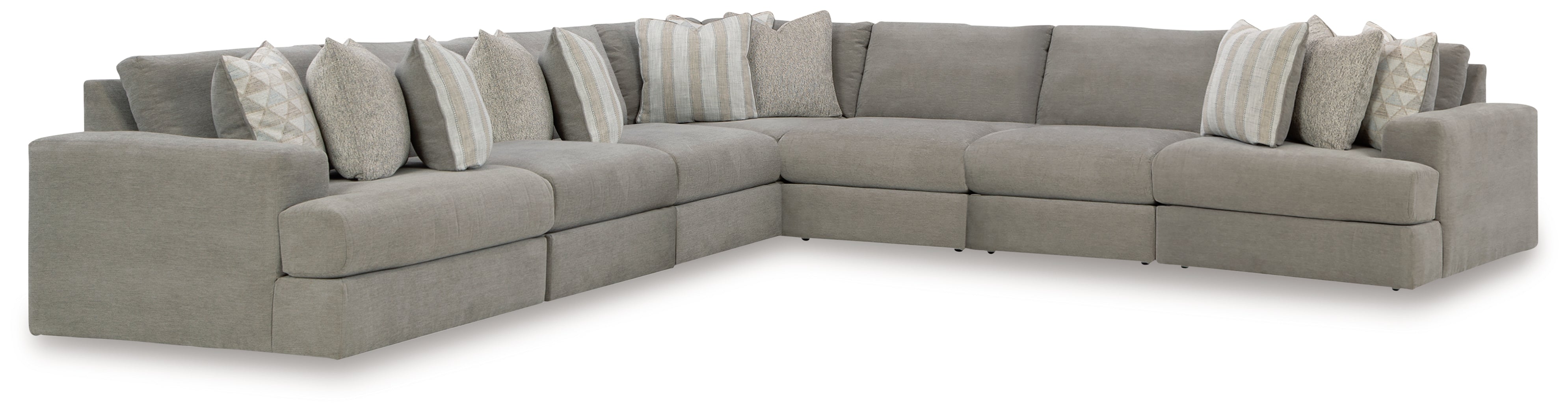 Prime Furniture - Ashley Furniture - Avaliyah Sectional - RAF 7-Piece Sectional / Ash - 58103S8