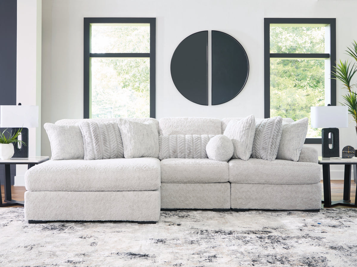 Prime Furniture - Ashley Furniture - Cuddle Plush Sectional - RAF 2-Piece Sectional / Arctic - PC59106S9