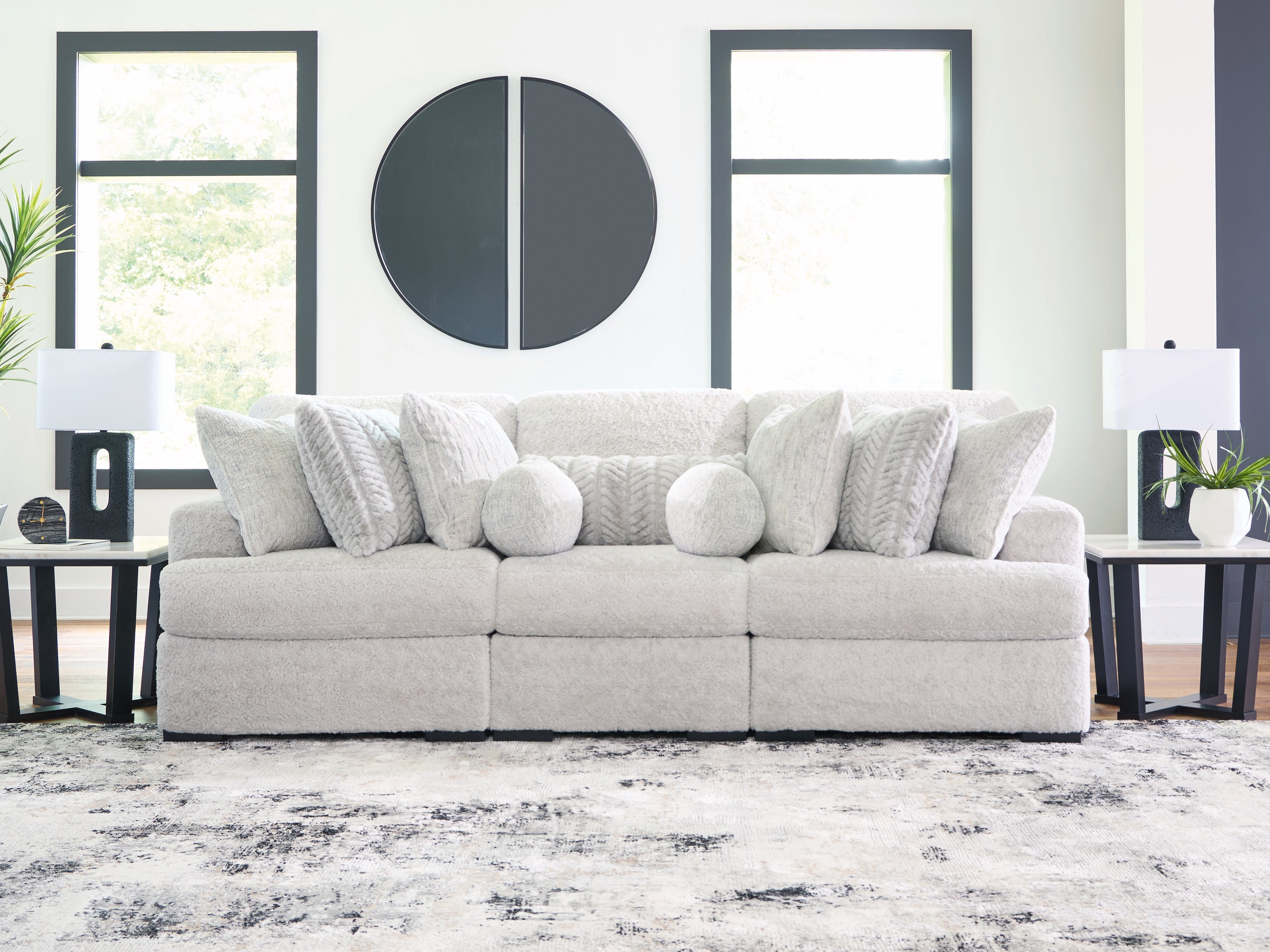 Prime Furniture - Ashley Furniture - Cuddle Plush Sectional - RAF 3-Piece Sectional / Arctic - PC59106S5