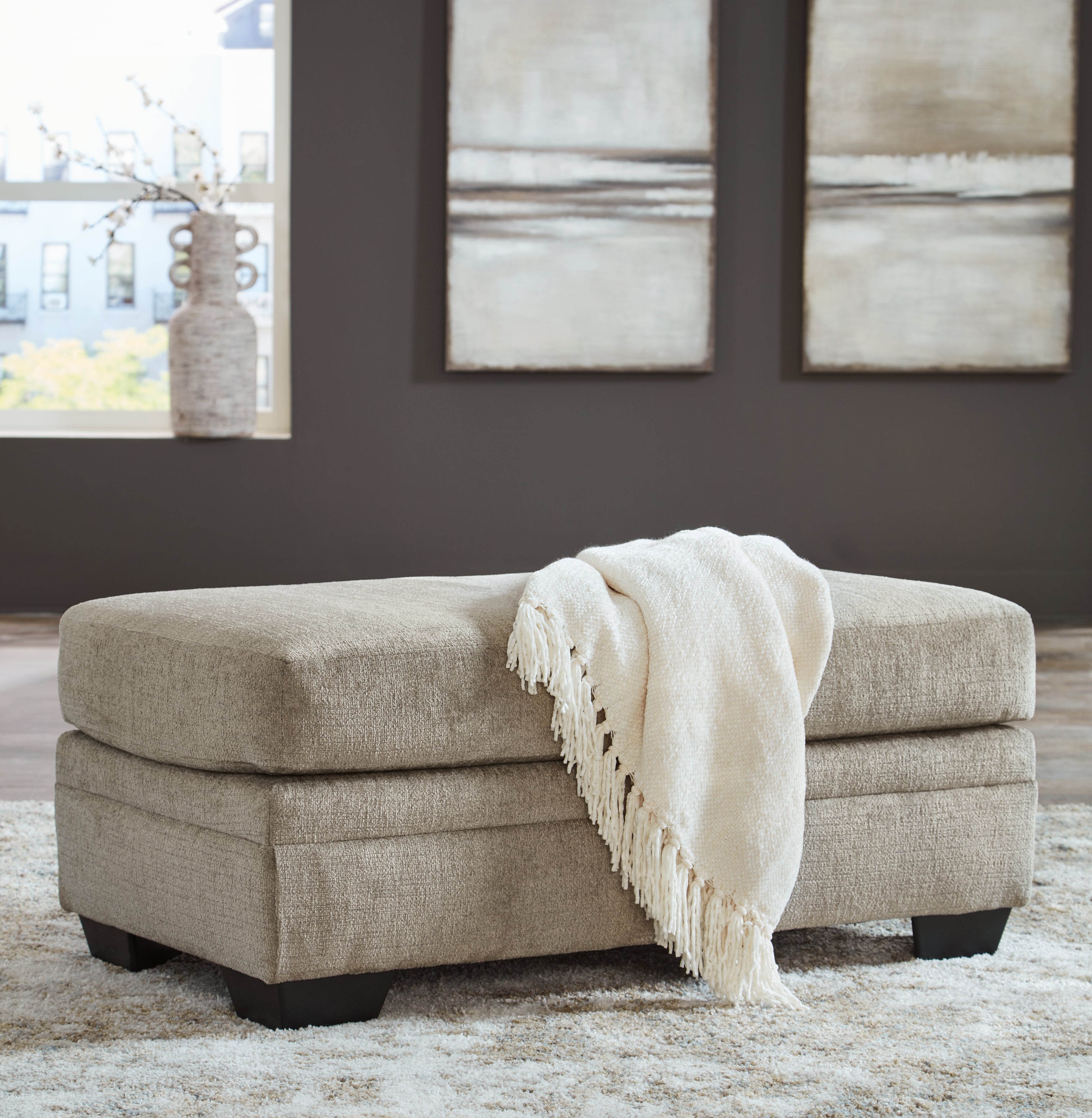 Prime Furniture - Ashley Furniture - Stonemeade Living Room - Ottoman / Taupe - 5950414