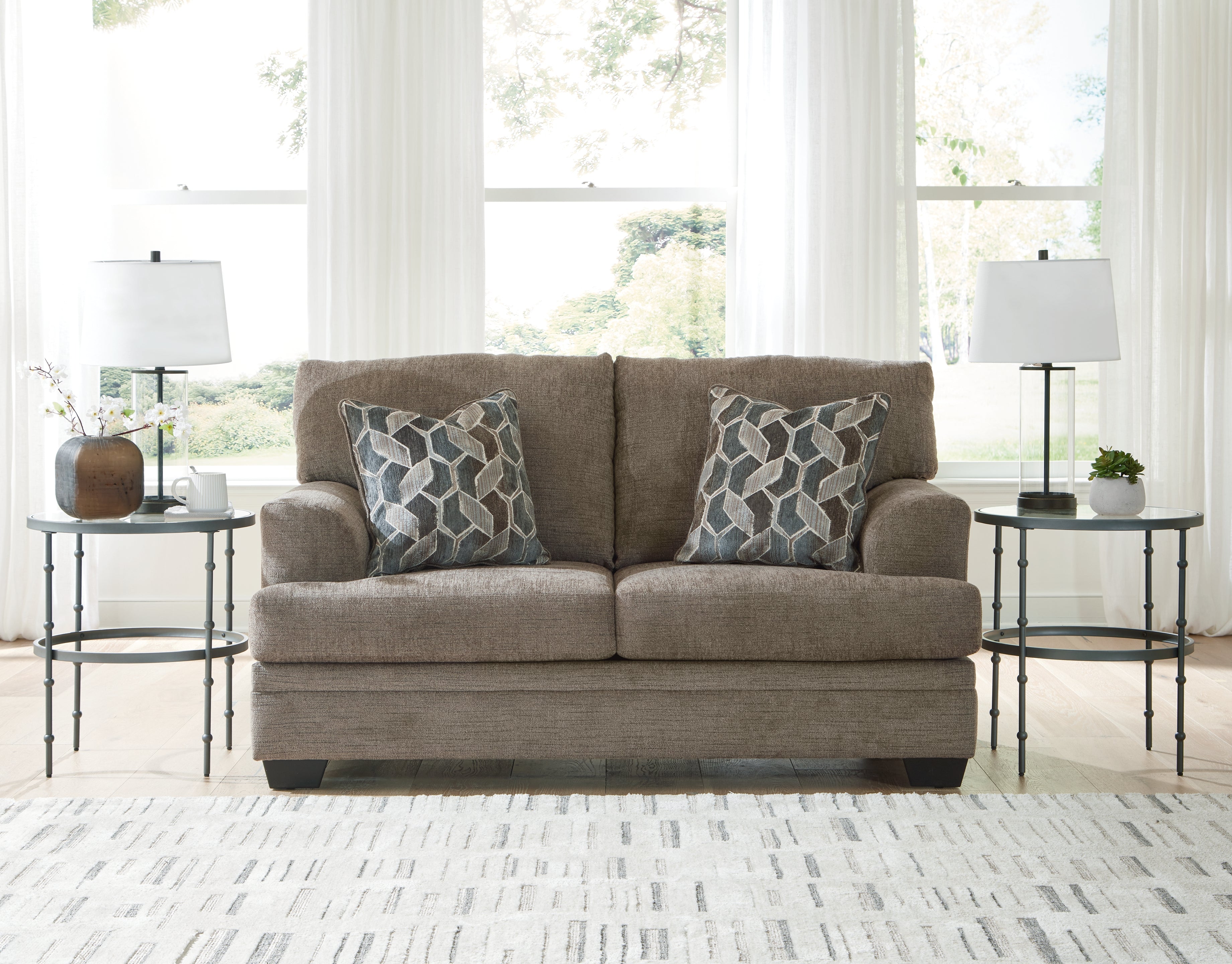 Prime Furniture - Ashley Furniture - Stonemeade Living Room - Loveseat / Nutmeg - 5950535