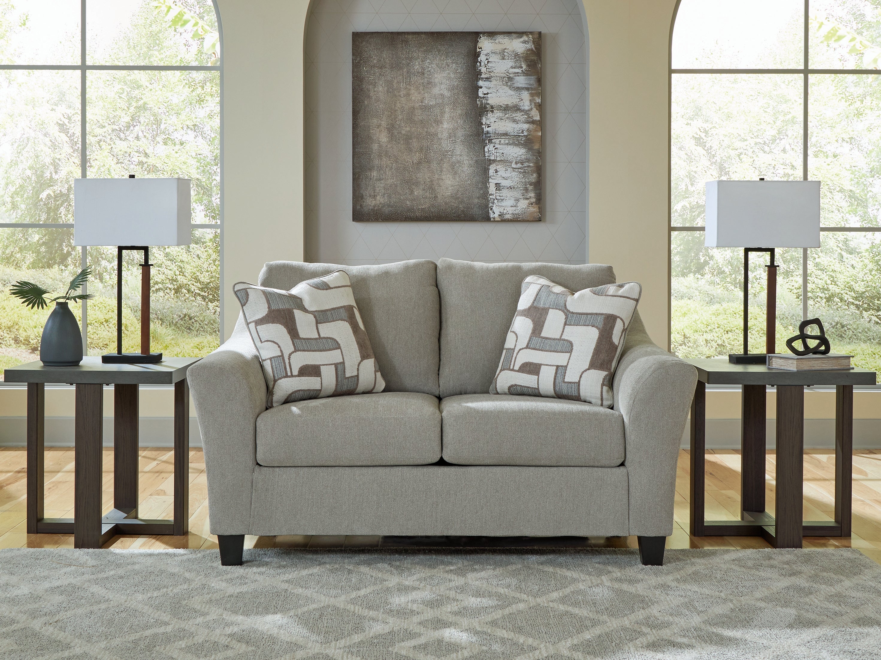 Prime Furniture - Ashley Furniture - Willarae Living Room - Loveseat / Taupe - 5980335