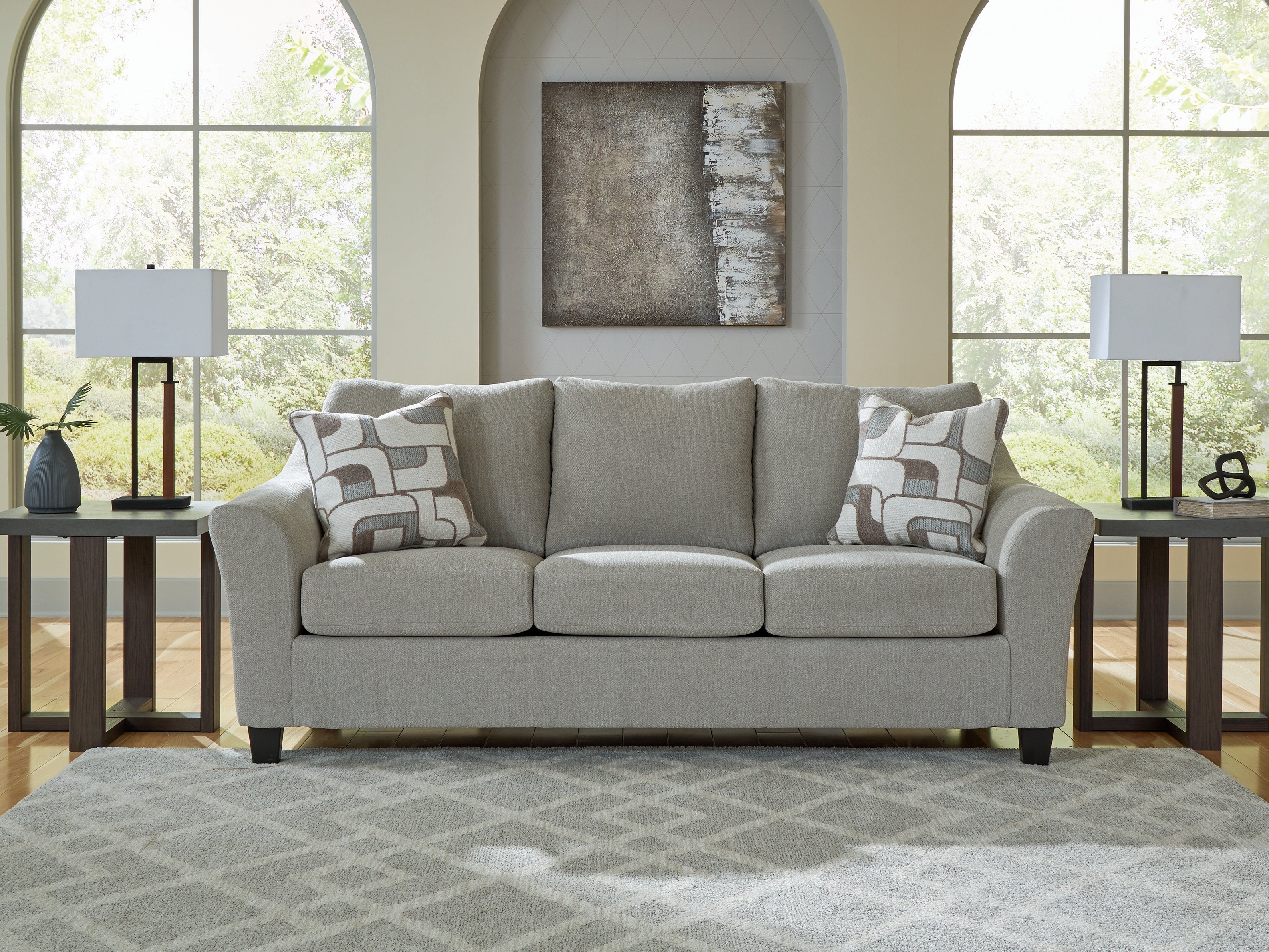 Prime Furniture - Ashley Furniture - Willarae Living Room - Sofa / Taupe - 5980338