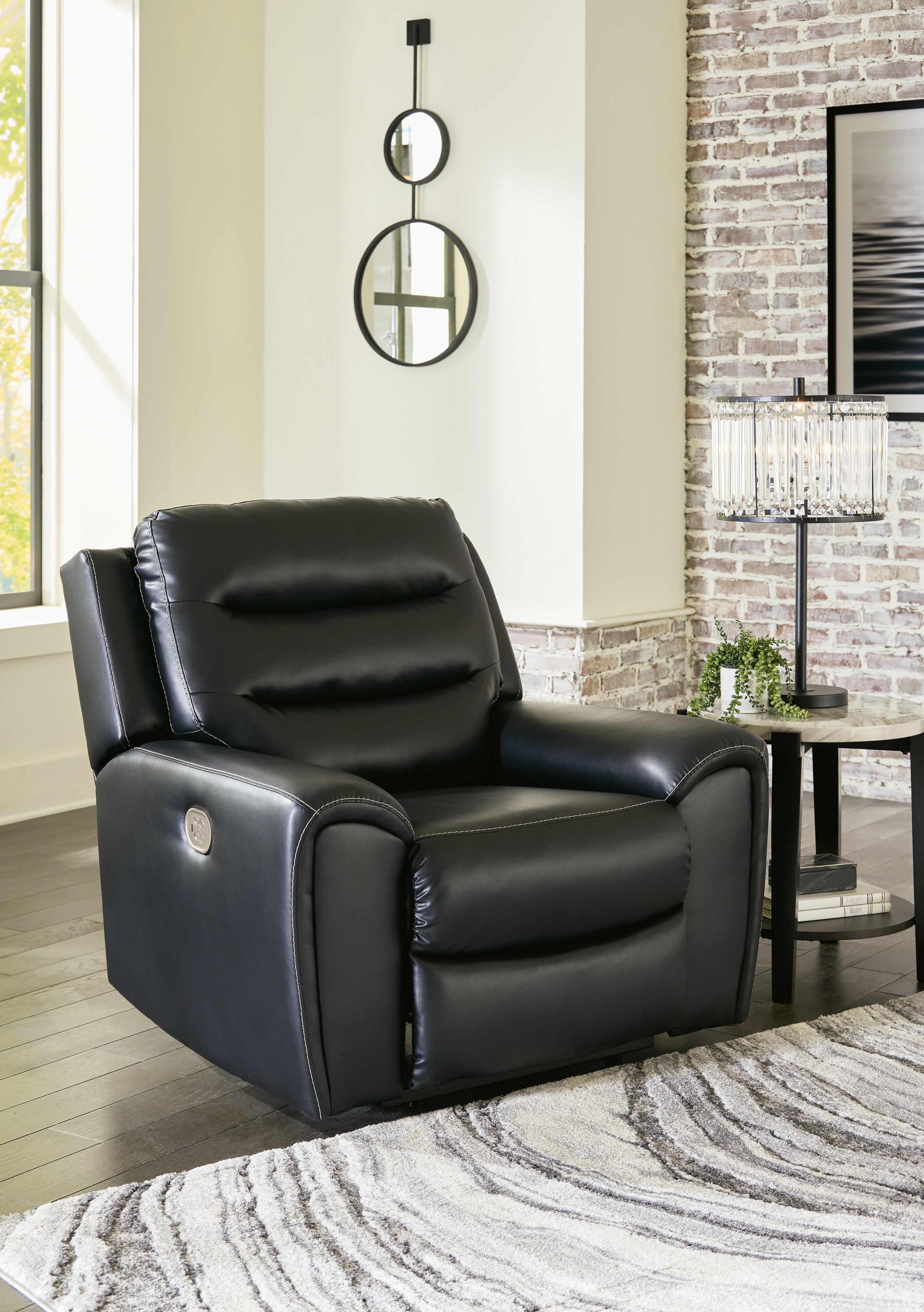 Prime Furniture - Ashley Furniture - Warlin Living Room - PWR Recliner/ADJ Headrest / Black - 6110513