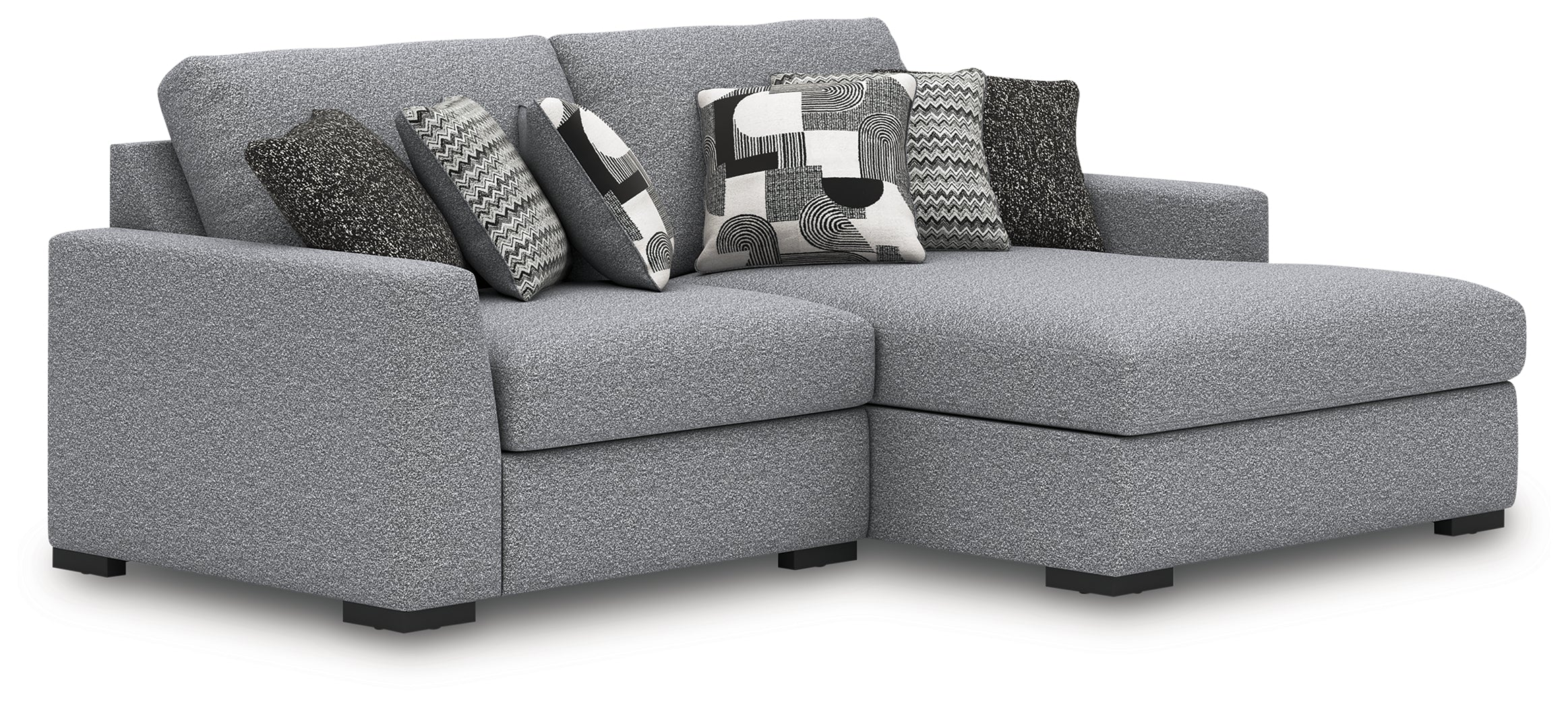 Prime Furniture - Ashley Furniture - Bealton Sectional - RAF 2-Piece Sectional with Chaise / Salt and Pepper - 61305S10