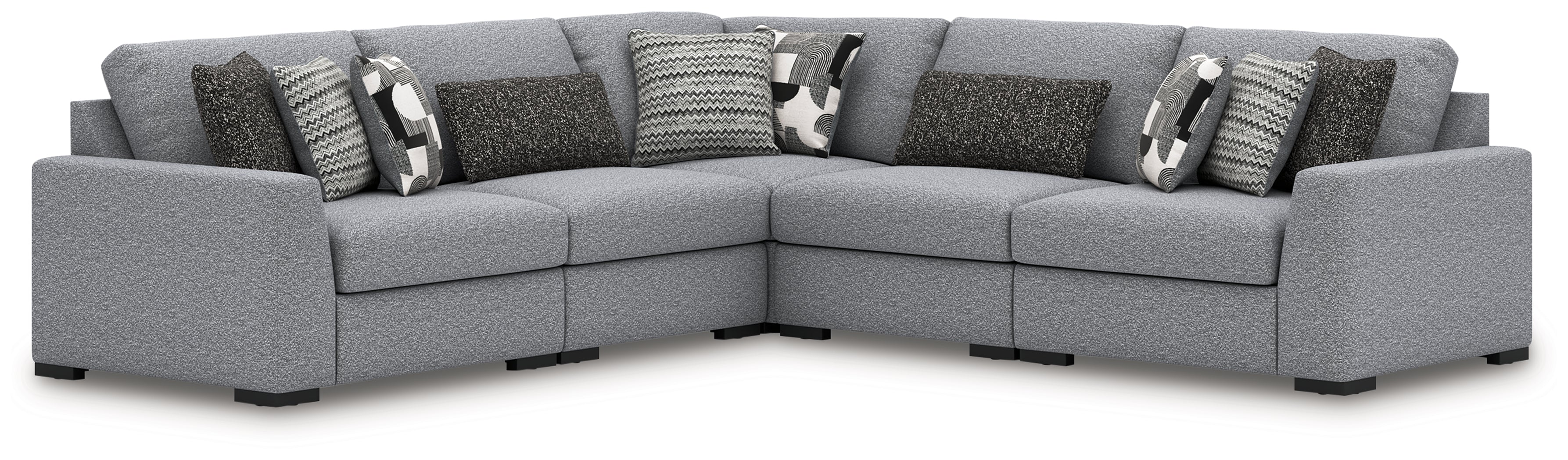 Prime Furniture - Ashley Furniture - Bealton Sectional - RAF 5-Piece Sectional / Salt and Pepper - 61305S6