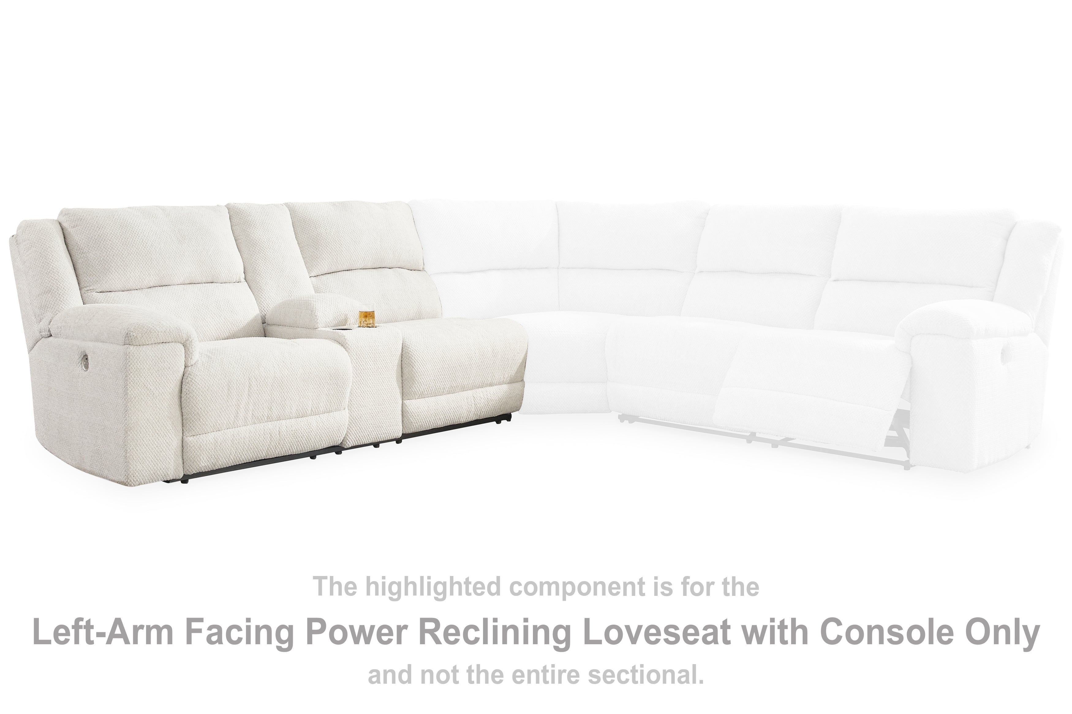 Prime Furniture - Ashley Furniture - Keensburg Sectional - LAF DBL REC PWR CON Loveseat / Linen - 6180701