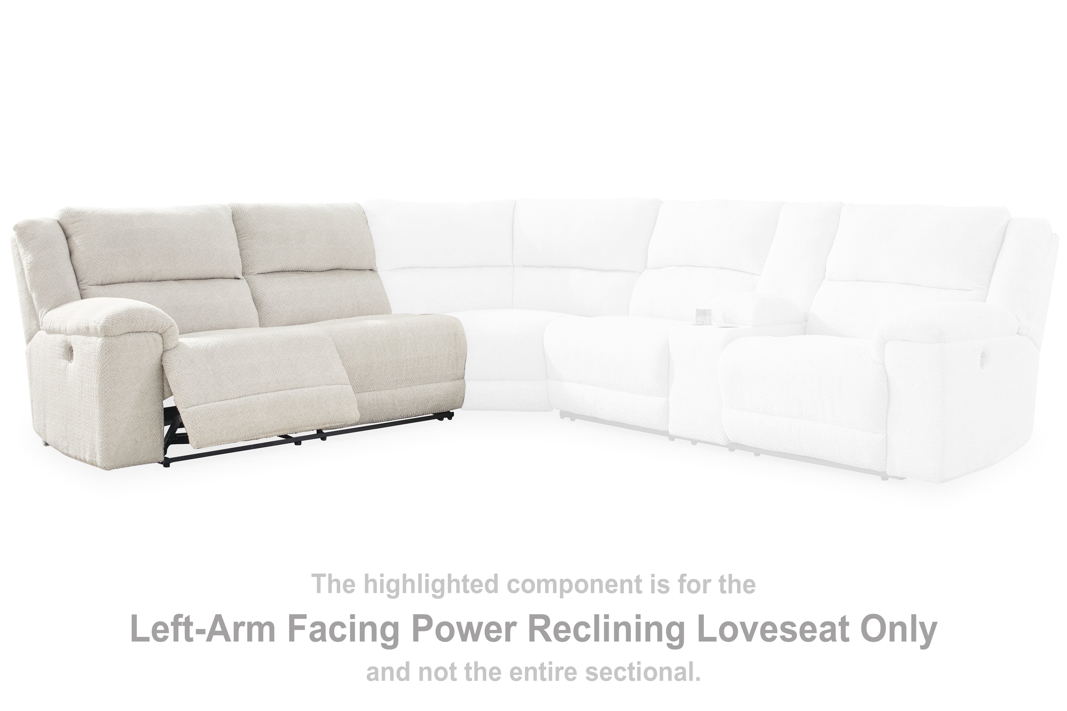 Prime Furniture - Ashley Furniture - Keensburg Sectional - LAF Reclining Power Loveseat / Linen - 6180763