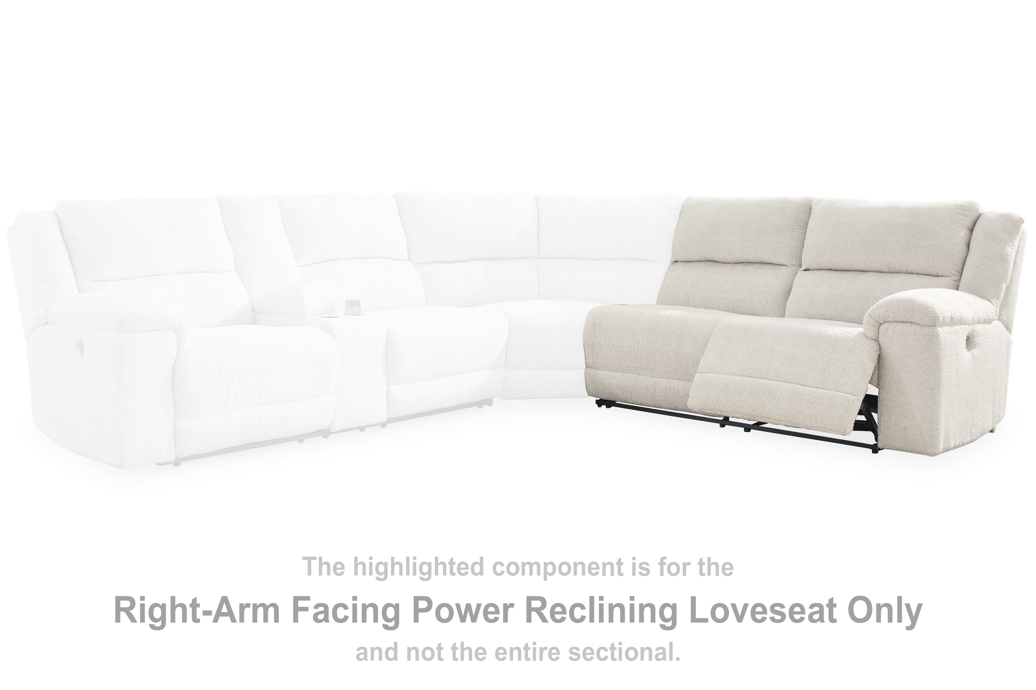 Prime Furniture - Ashley Furniture - Keensburg Sectional - RAF Reclining Power Loveseat / Linen - 6180775