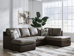 Prime Furniture - Ashley Furniture - Castille Way Sectional - LAF 2-Piece Sectional with Chaise / Fossil - PC62703S2