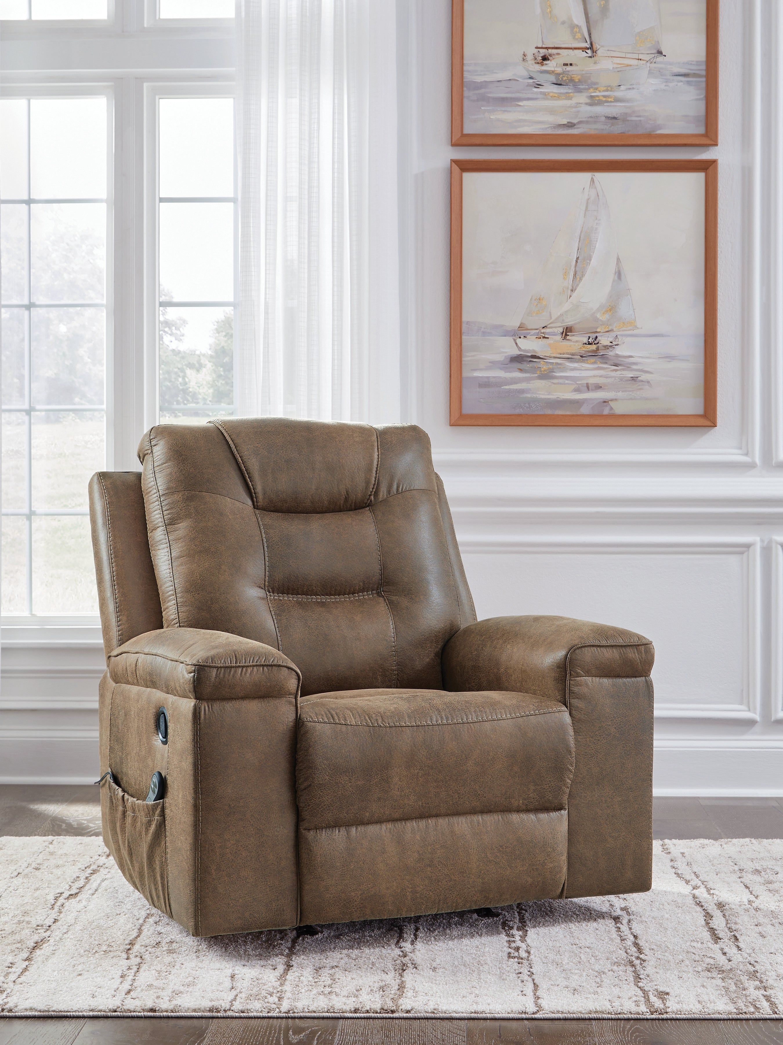 Prime Furniture - Ashley Furniture - Stockworth Living Room - Rocker Recliner / Granite - PC6560525