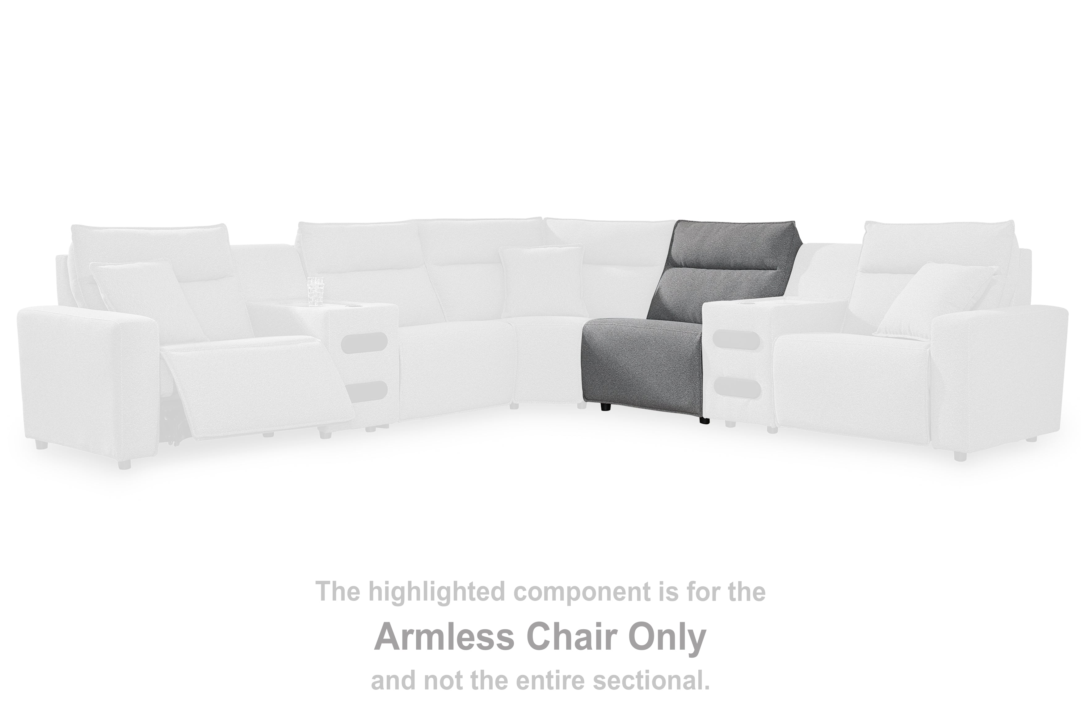 Prime Furniture - Ashley Furniture - ModMax II Sectional - Armless Chair / Salt and Pepper - 6590646