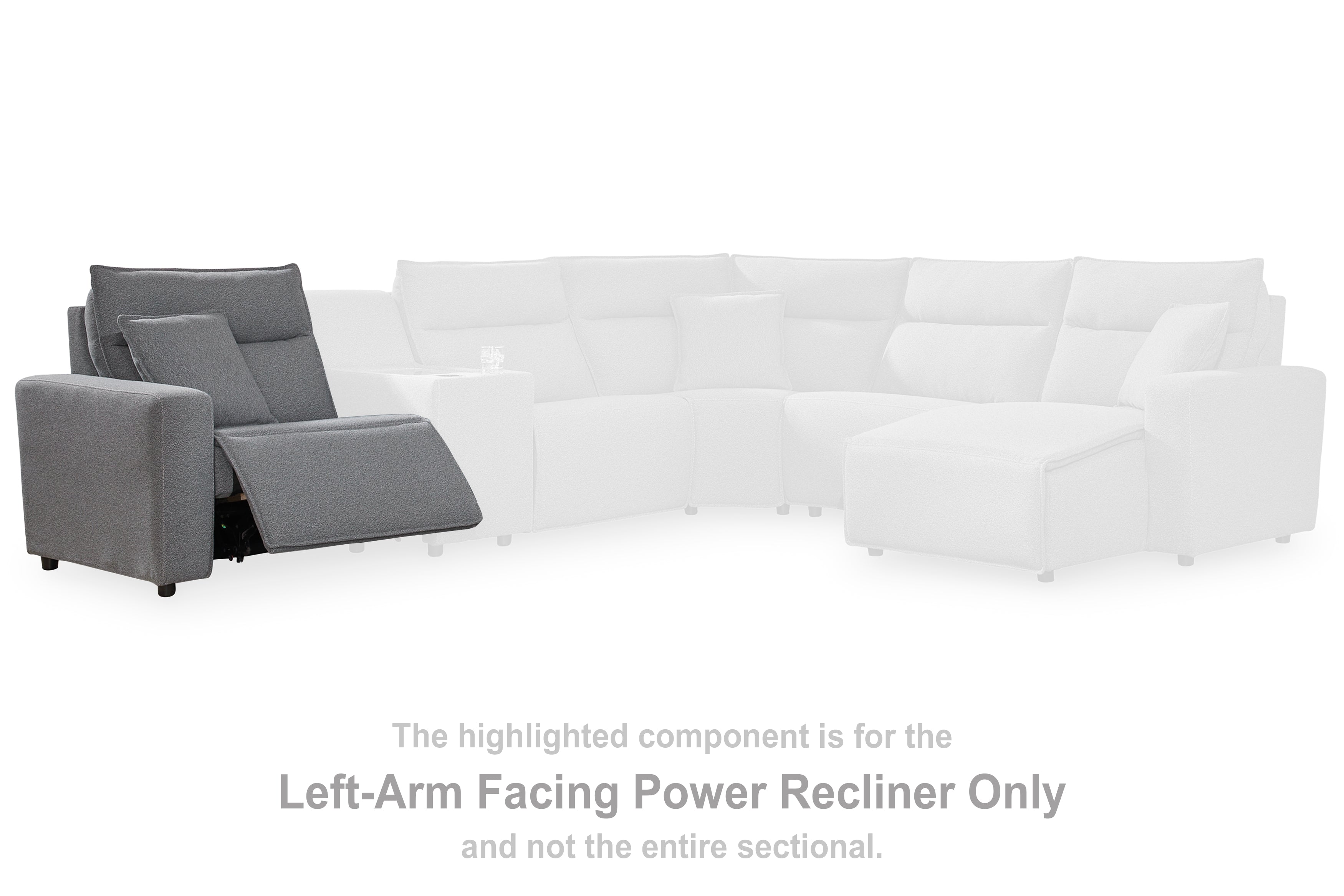 Prime Furniture - Ashley Furniture - ModMax II Sectional - 6-Piece Reclining Sectional with Console / Salt and Pepper - 65906S36
