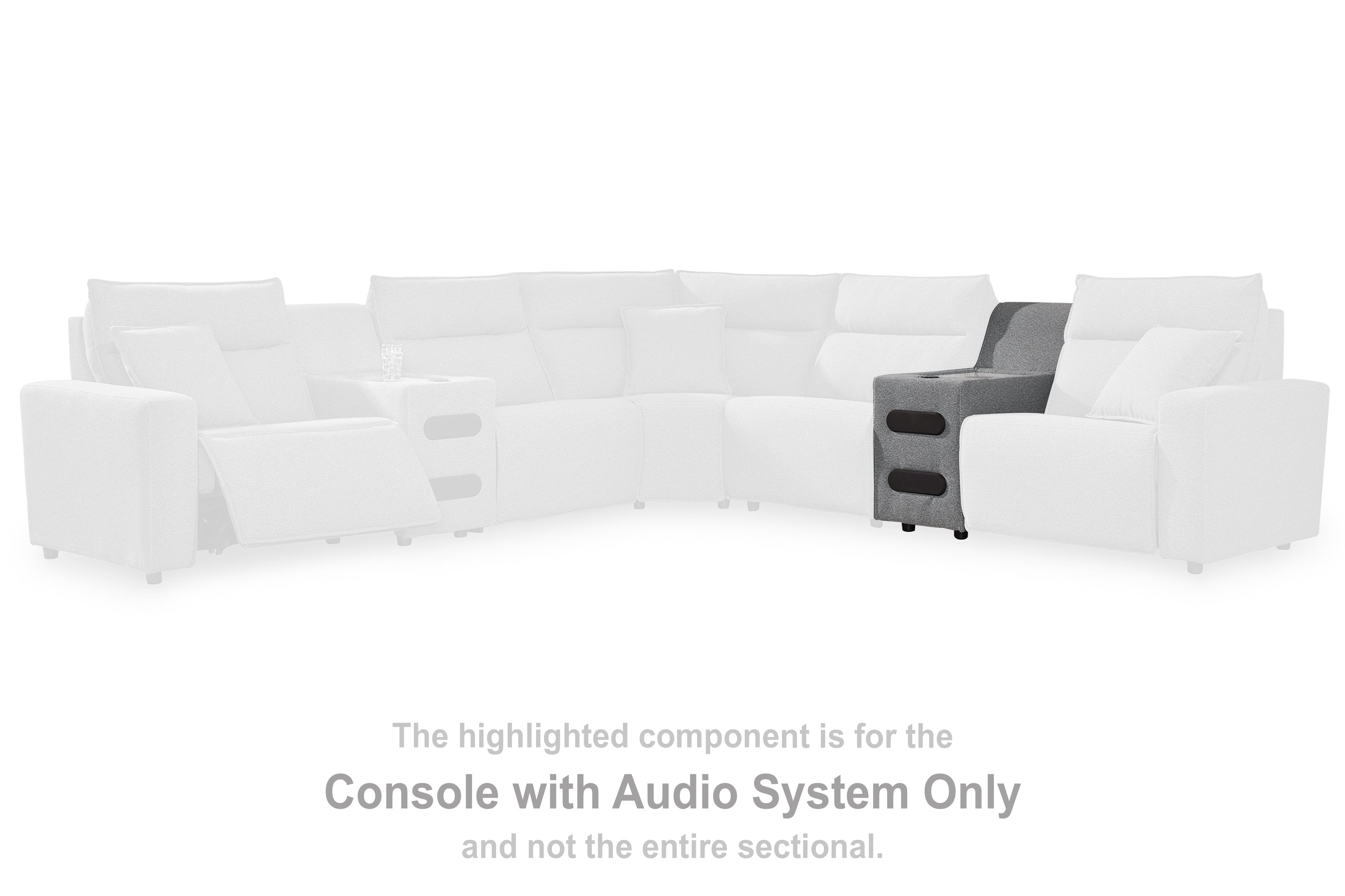 Prime Furniture - Ashley Furniture - ModMax II Sectional - Console with Audio System / Salt and Pepper - 6590660