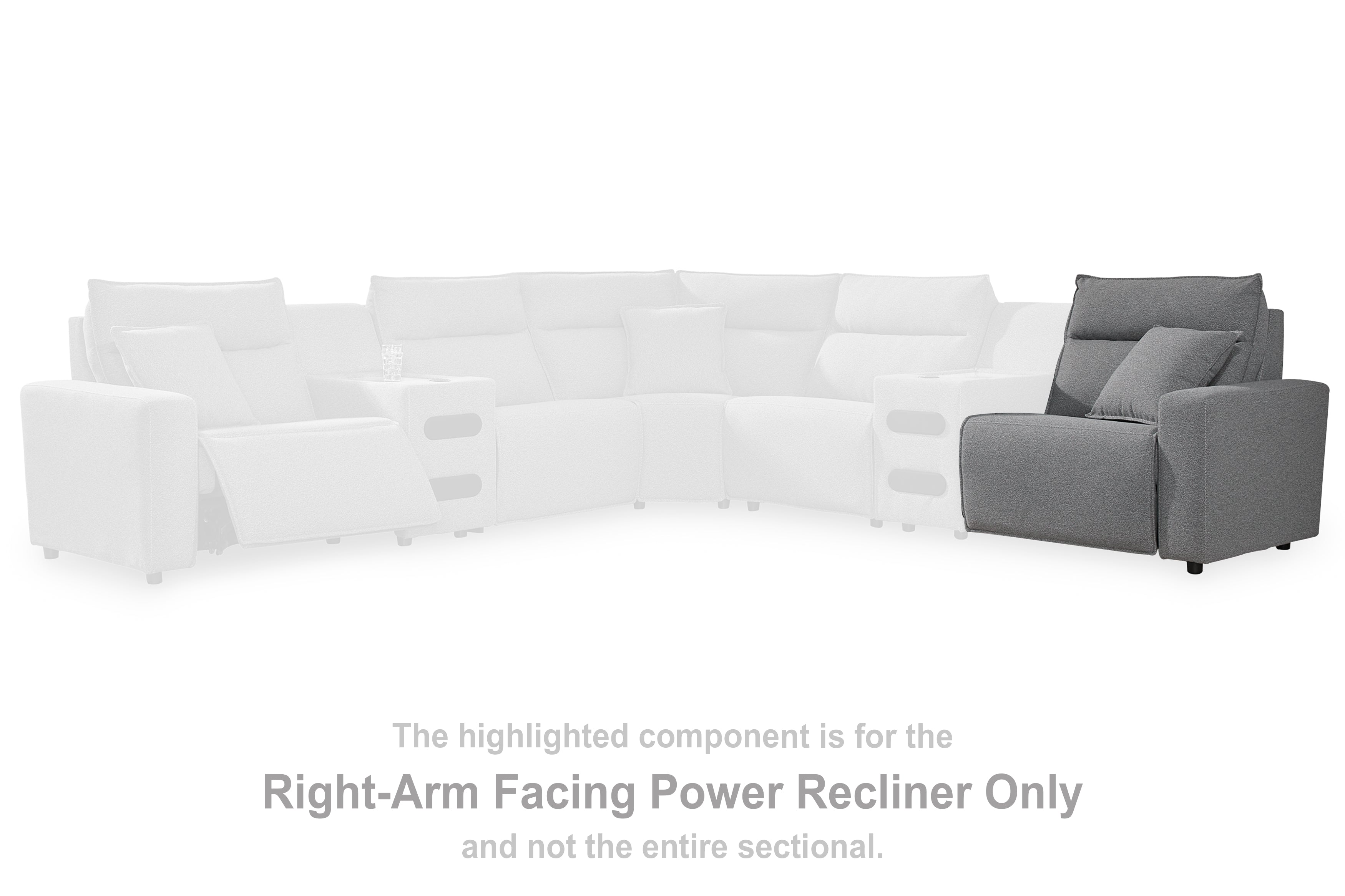 Prime Furniture - Ashley Furniture - ModMax II Sectional - RAF Zero Wall Power Recliner / Salt and Pepper - 6590662