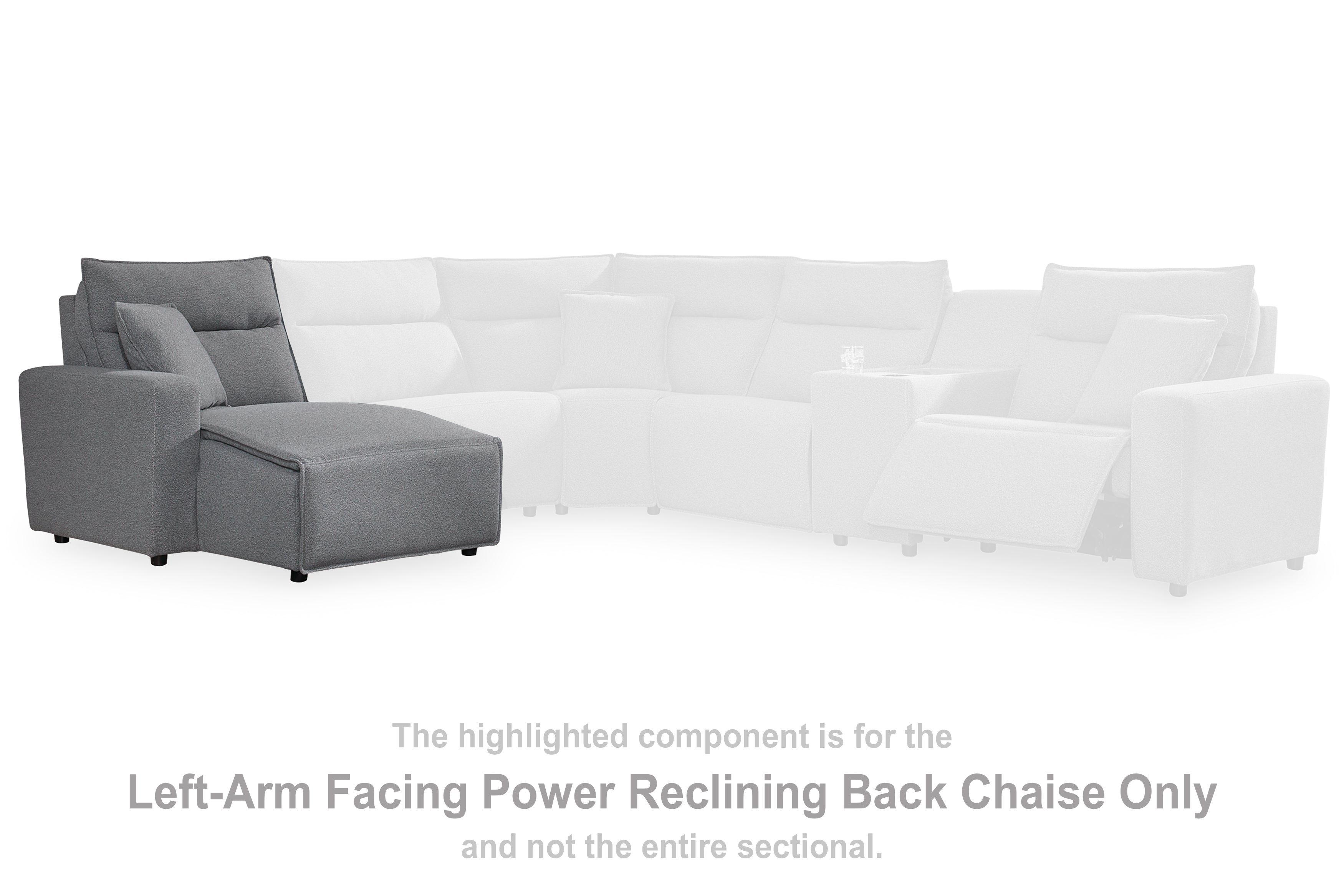 Prime Furniture - Ashley Furniture - ModMax II Sectional - LAF Press Back Power Chaise / Salt and Pepper - 6590679