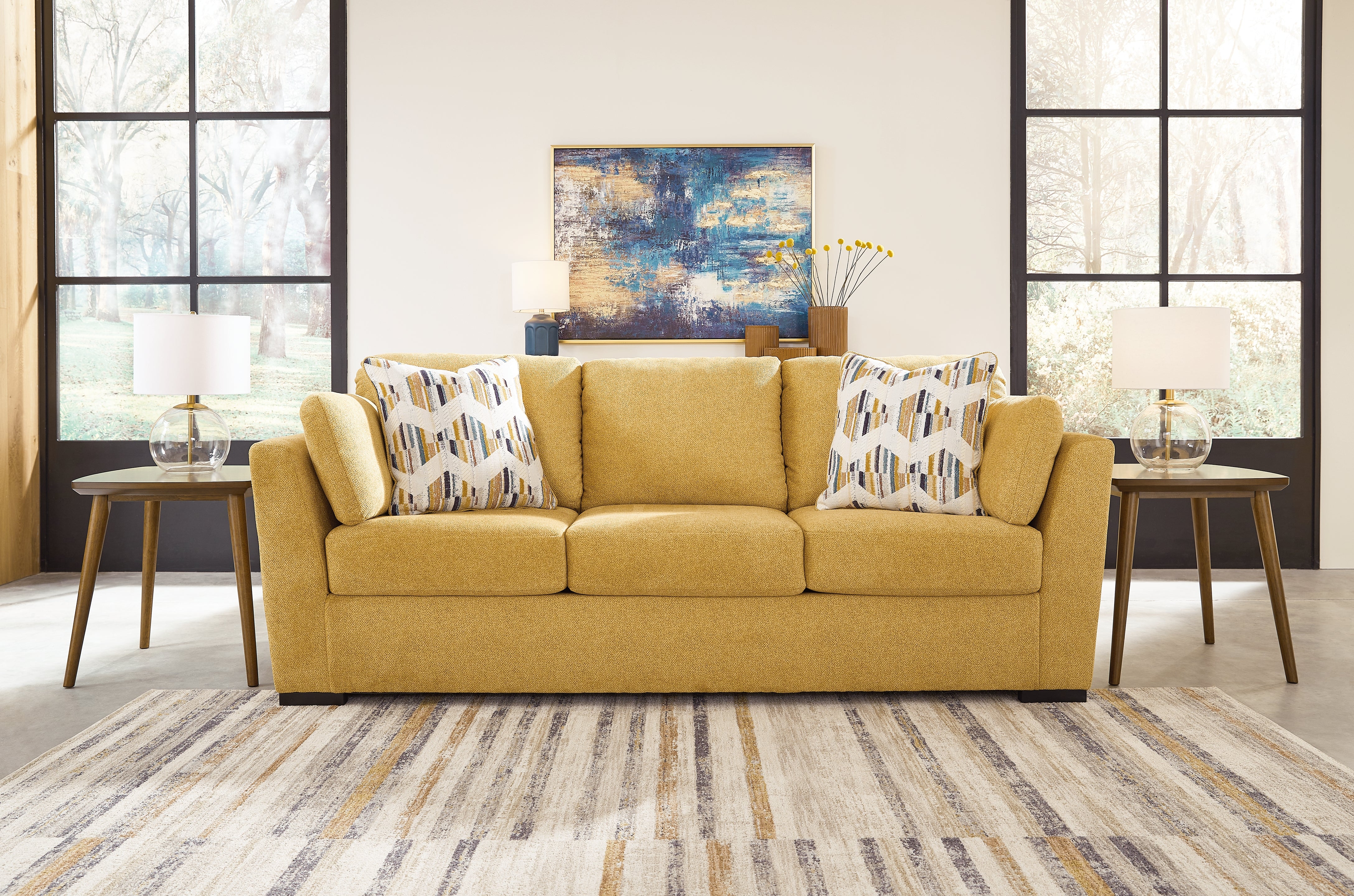 Prime Furniture - Ashley Furniture - Keerwick Living Room - Sofa / Sunflower - 6750638