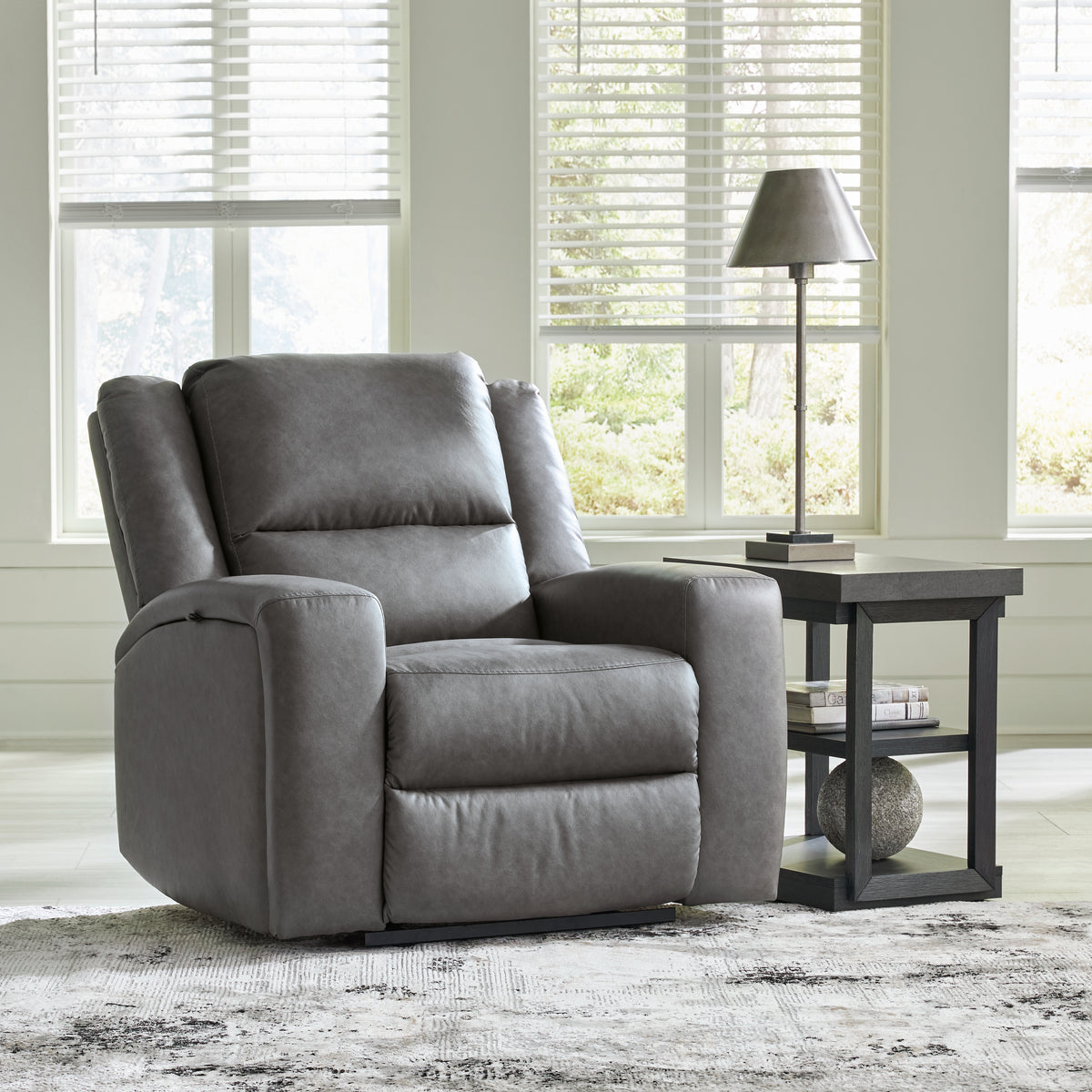 Prime Furniture - Ashley Furniture - Brixworth Living Room - Reclining Loveseat / Slate - 6910686